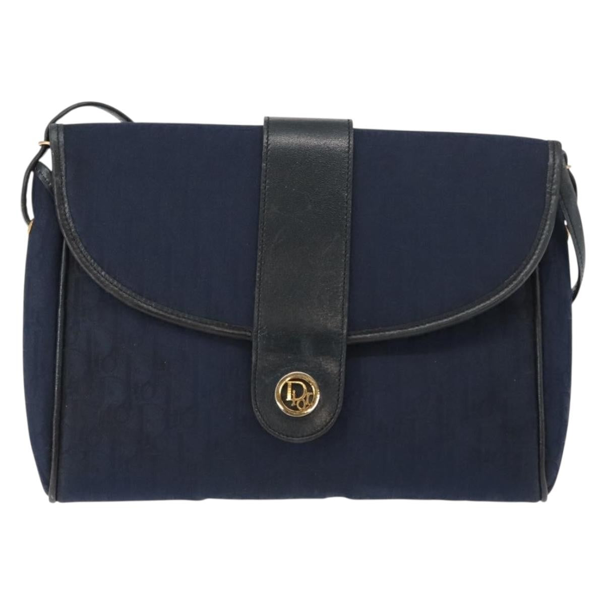Christian Dior Vintage Trotter Canvas Navy Canvas Shoulder Bag Bag (Pre-Owned)