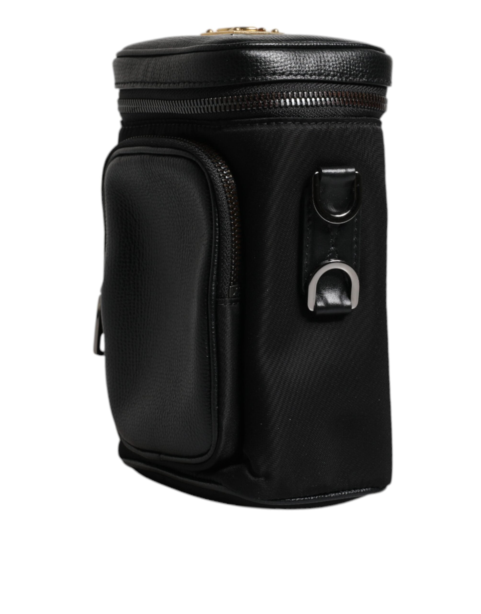 Dolce & Gabbana Black Leather Logo Purse Crossbody Camera Men's Bag