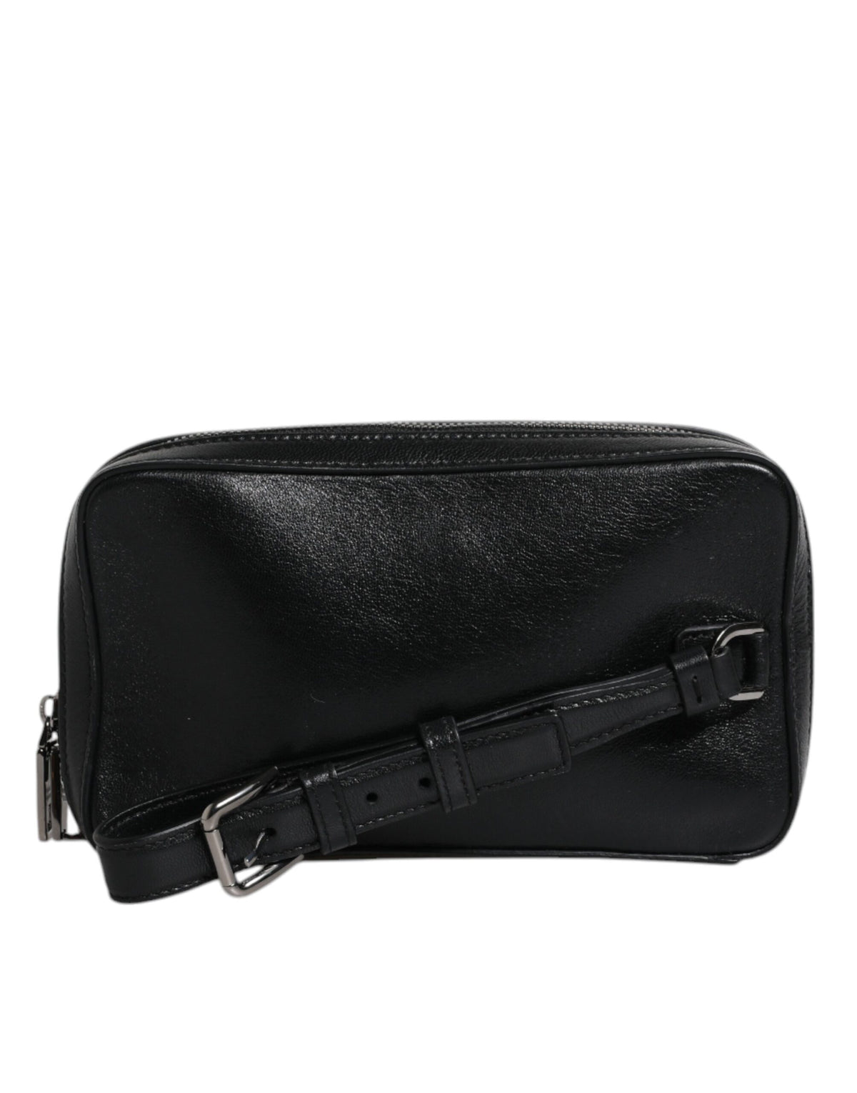 Dolce & Gabbana Black Leather LED Logo Wrist Strap Clutch Women's Bag (Pre-Owned)
