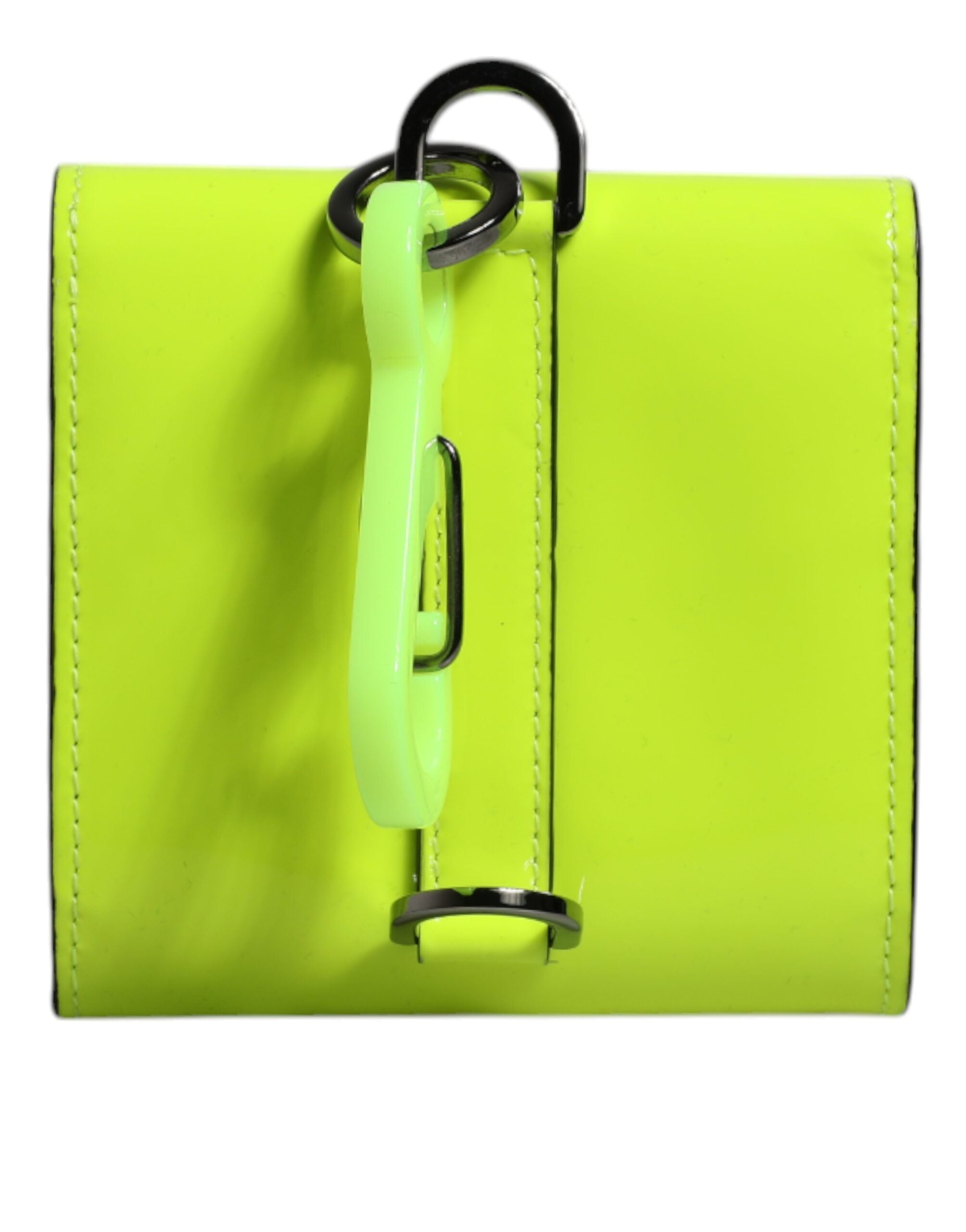 Dolce & Gabbana Yellow Green Bifold DG Logo Neck Strap Cardholder Women's Wallet