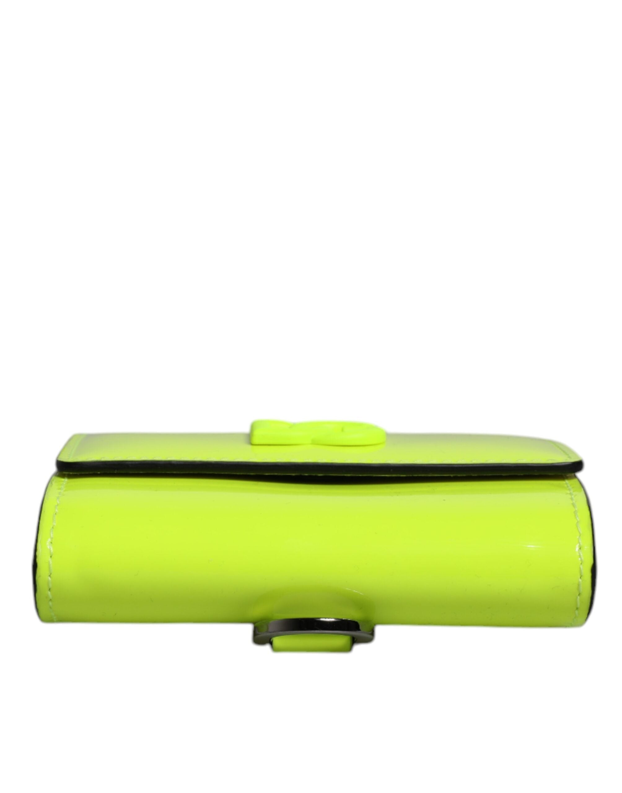 Dolce & Gabbana Yellow Green Bifold DG Logo Neck Strap Cardholder Women's Wallet