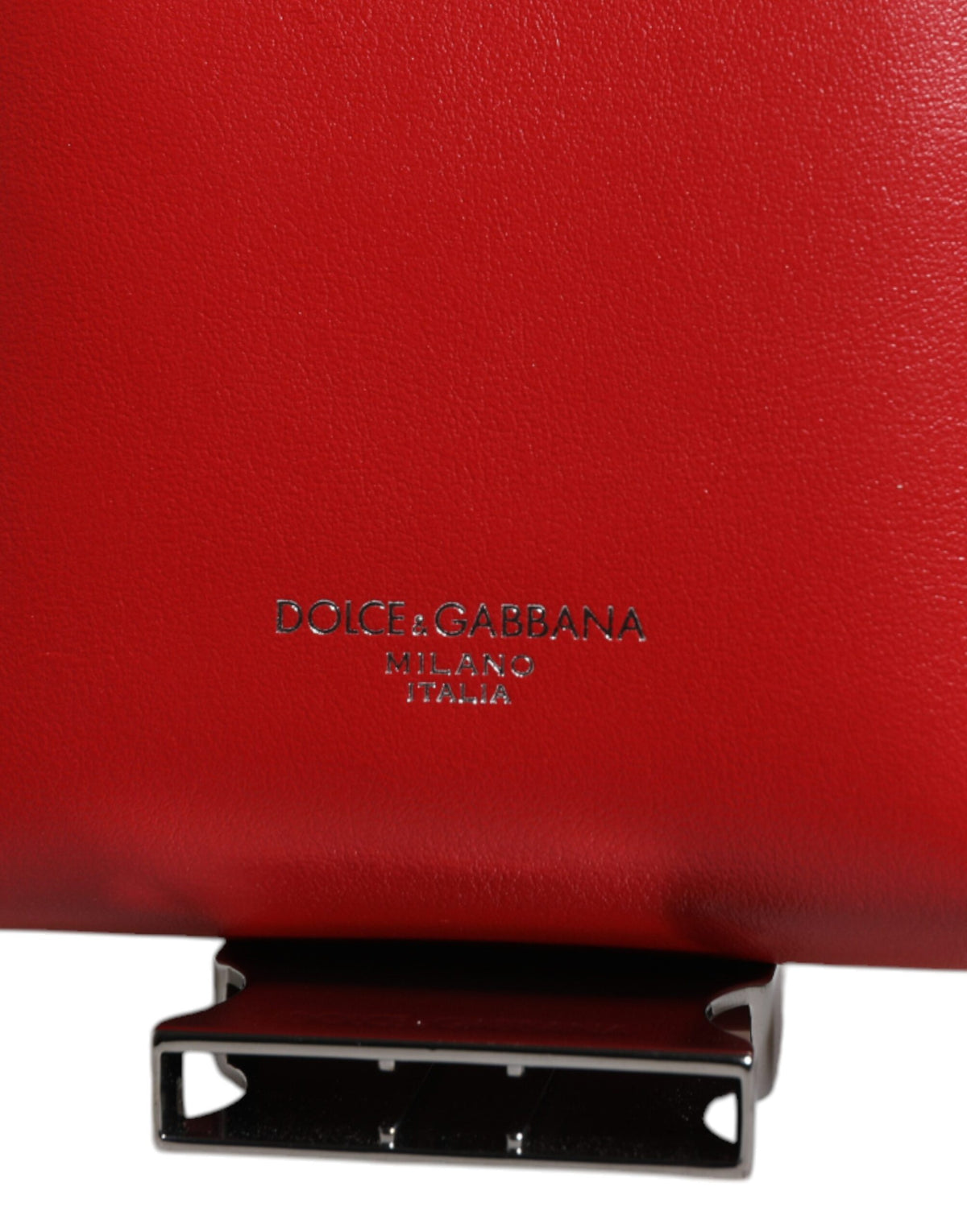 Dolce & Gabbana Red Leather Logo Zip Around Card Holder Wide Strap Men's Wallet (Pre-Owned)