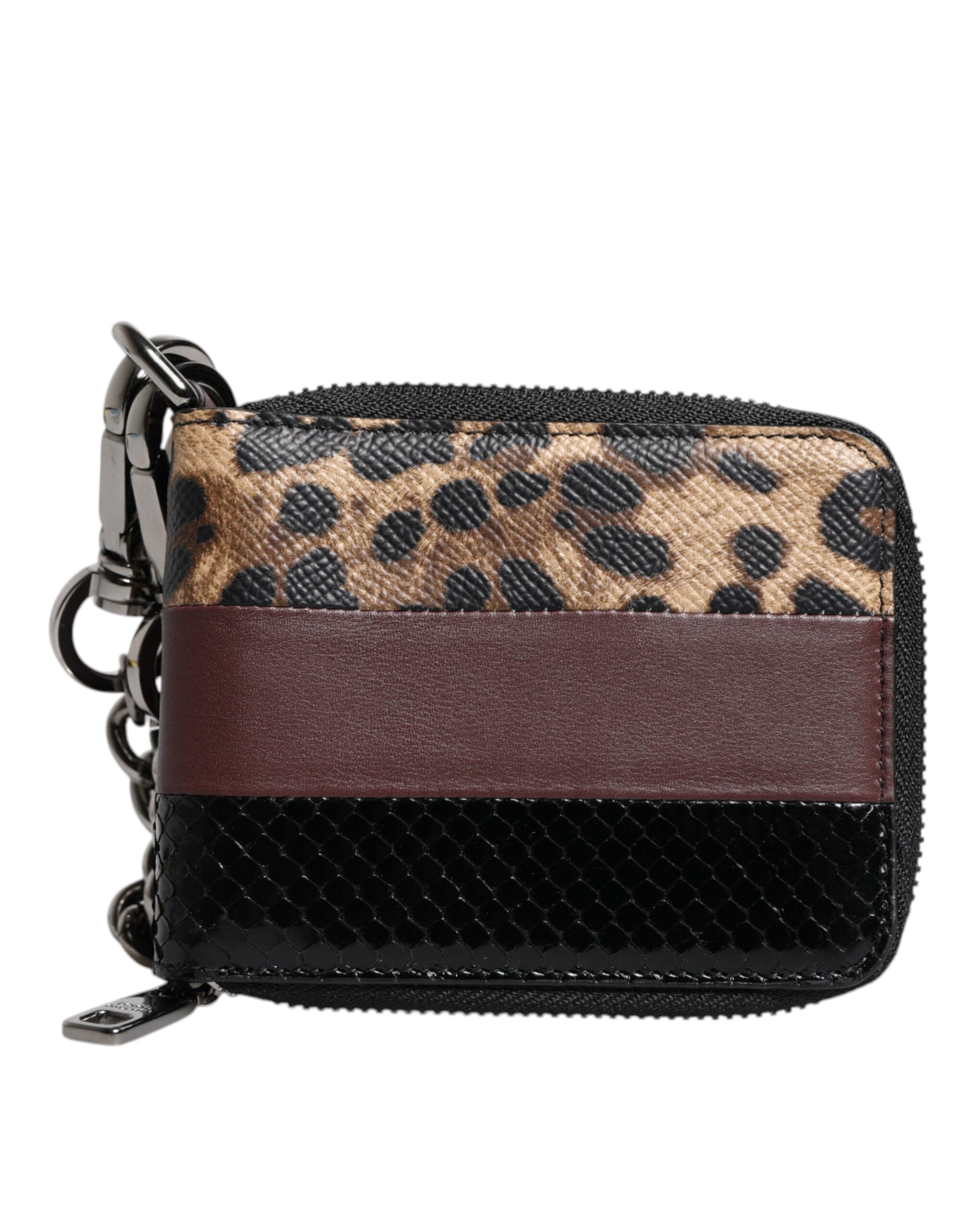 Dolce & Gabbana Multicolor Leopard Leather DG Bifold Card Holder Women's Wallet