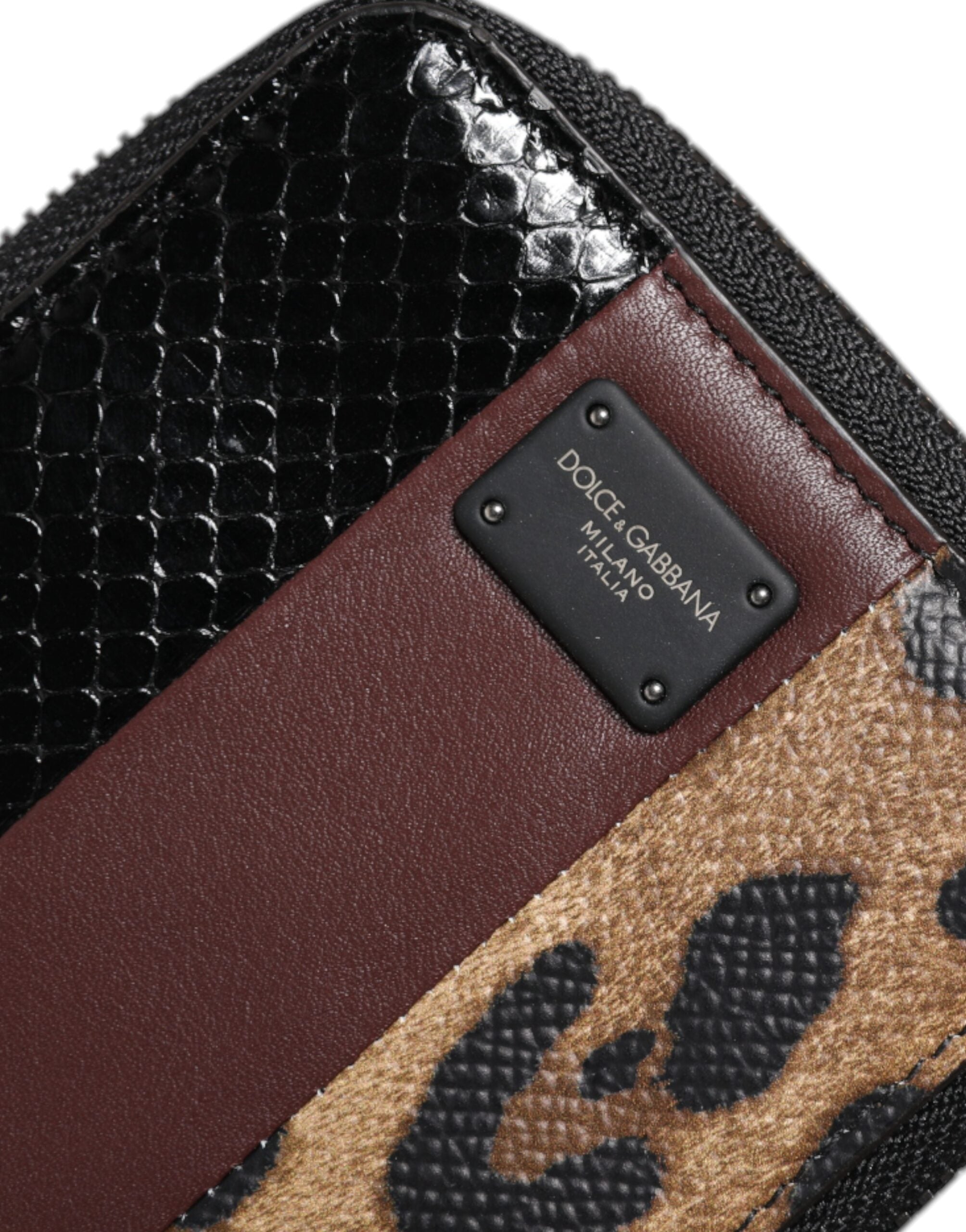 Dolce & Gabbana Multicolor Leopard Leather DG Bifold Card Holder Women's Wallet