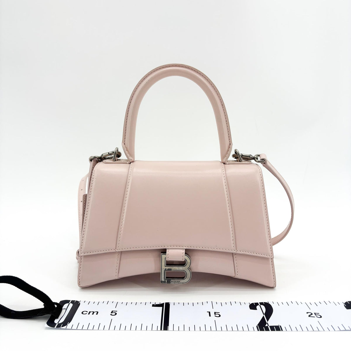 Balenciaga Hourglass Top Handle Leather Pink Leather Handbag (Pre-Owned)