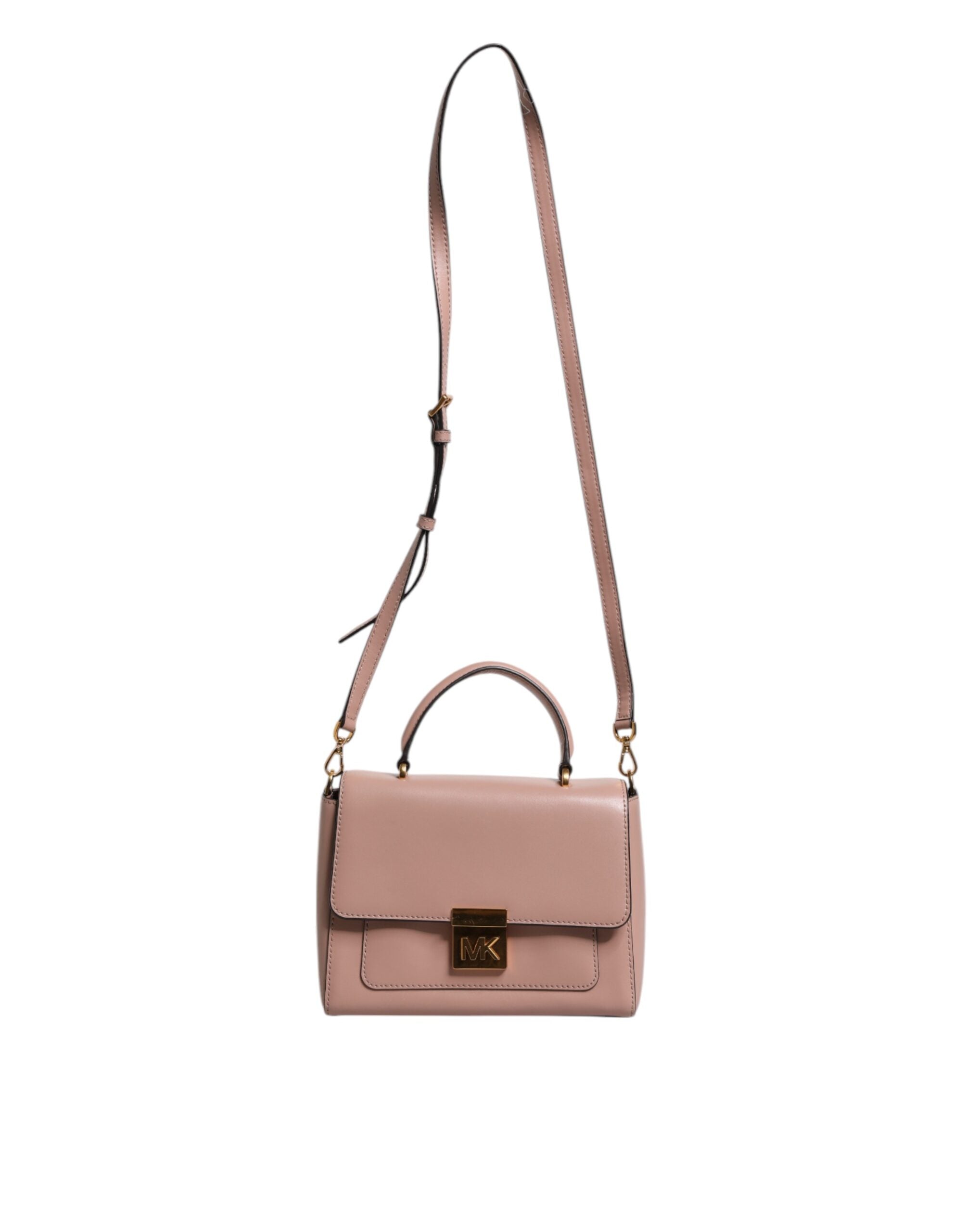 Michael Kors Pink Leather Logo Plaque Crossbody MINDY Satchel Women's Bag