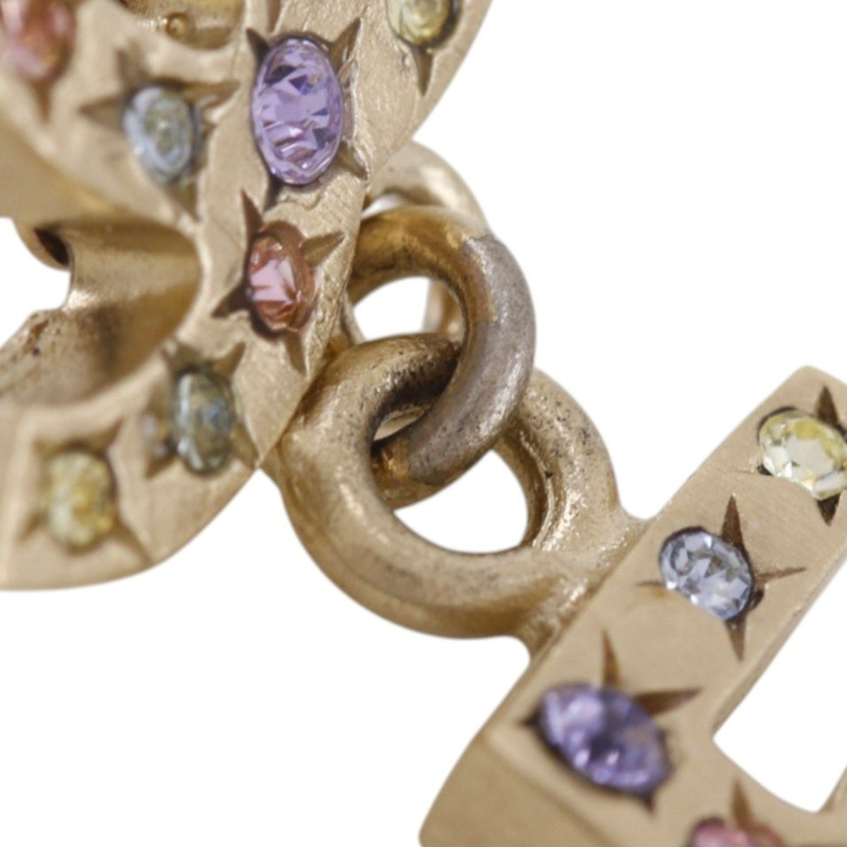 Chanel No.5 Cc Chain Drop Metal And Enamel Gold Gold_Plated Earrings Jewelry (Pre-Owned)