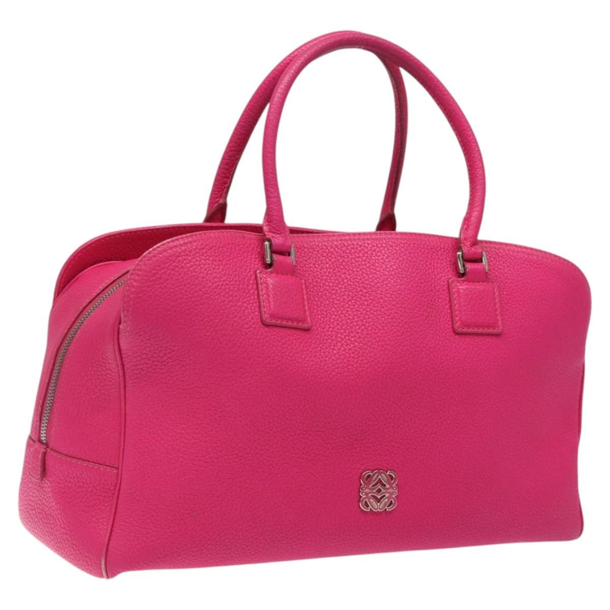 Loewe Vintage Anagram Leather Pink Leather Handbag (Pre-Owned)