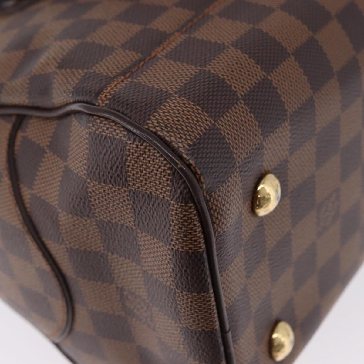 Louis Vuitton Duomo Boston Damier Ebene Brown Canvas Handbag (Pre-Owned)