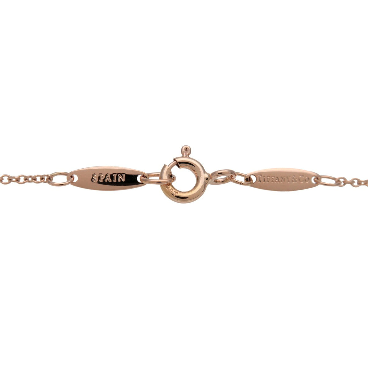 Tiffany & Co. Elsa Peretti Diamonds By The Yard Pendant 18K Rose Gold With Diamond Gold Rose_Gold Necklace Jewelry (Pre-Owned)