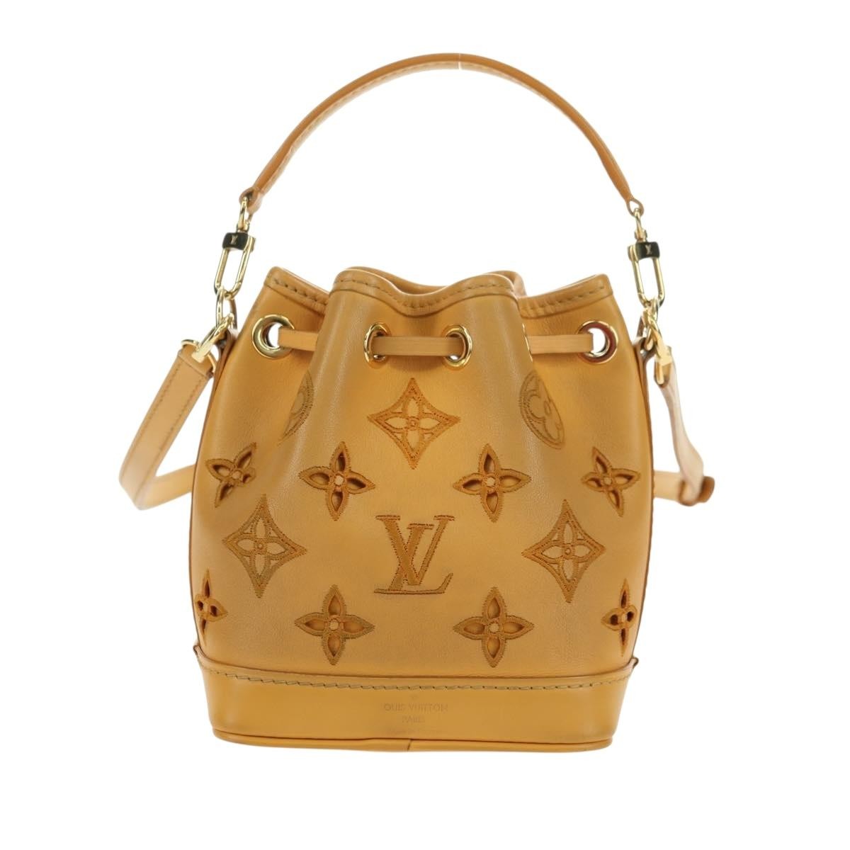 Louis Vuitton Noe Nm Perforated And Embroidered Monogram Leather Yellow Leather Shoulder Bag Bag (Pre-Owned)