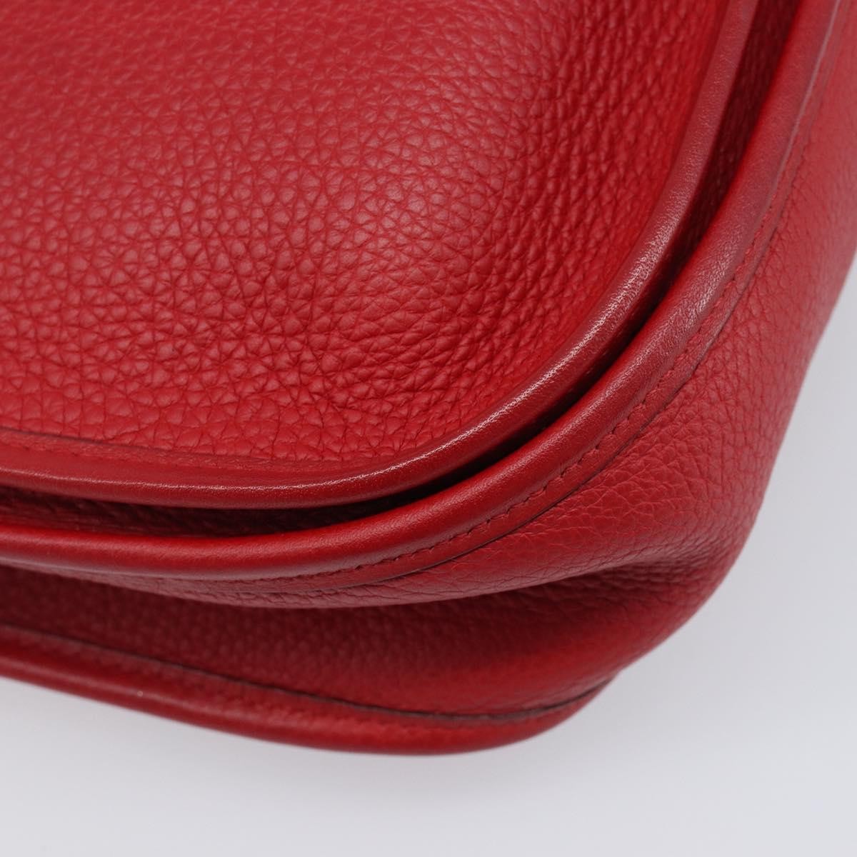Hermes Evelyne Bag Gen Iii Clemence Red Leather Shoulder Bag Bag (Pre-Owned)