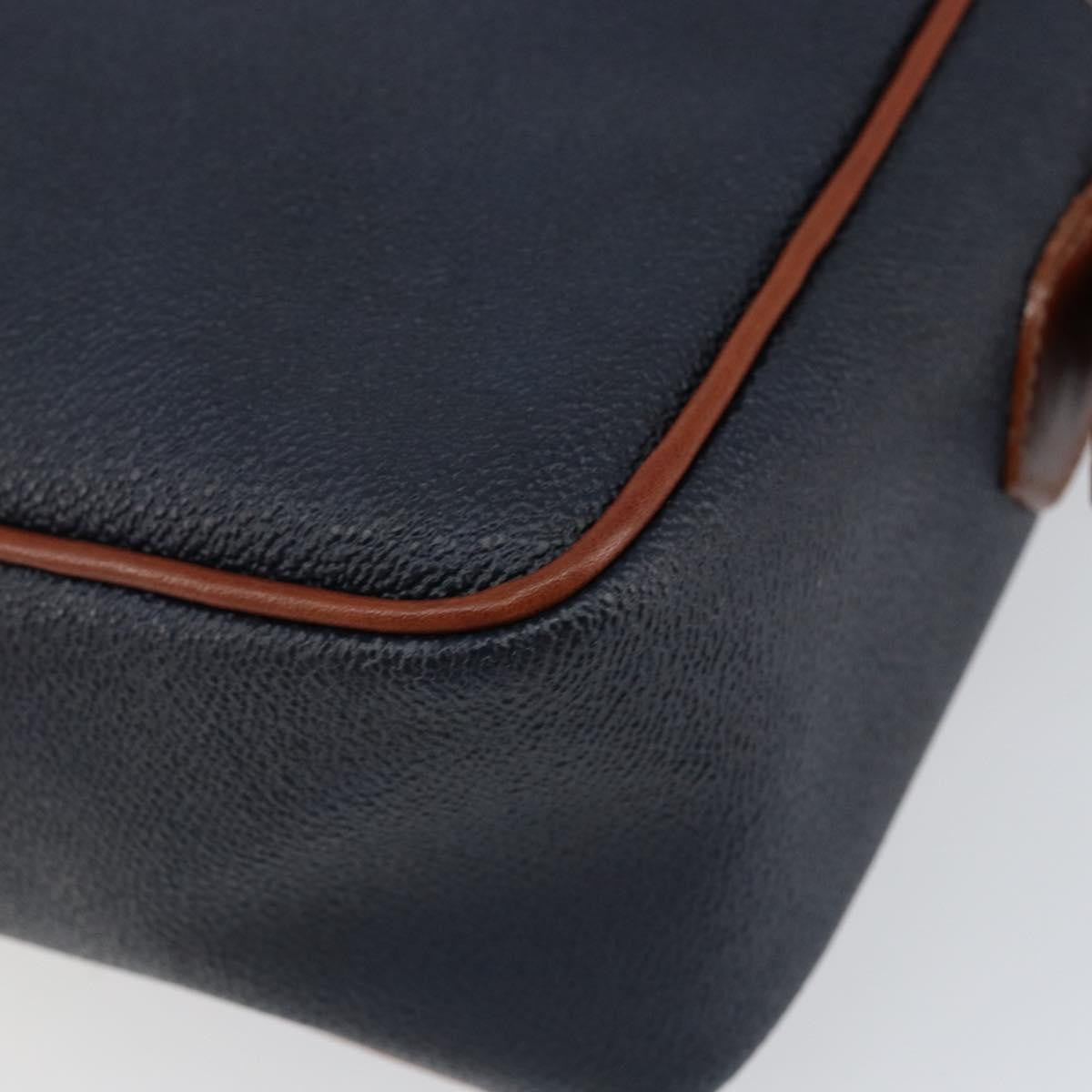 Burberry Vintage Leather Navy Leather Shoulder Bag Bag (Pre-Owned)