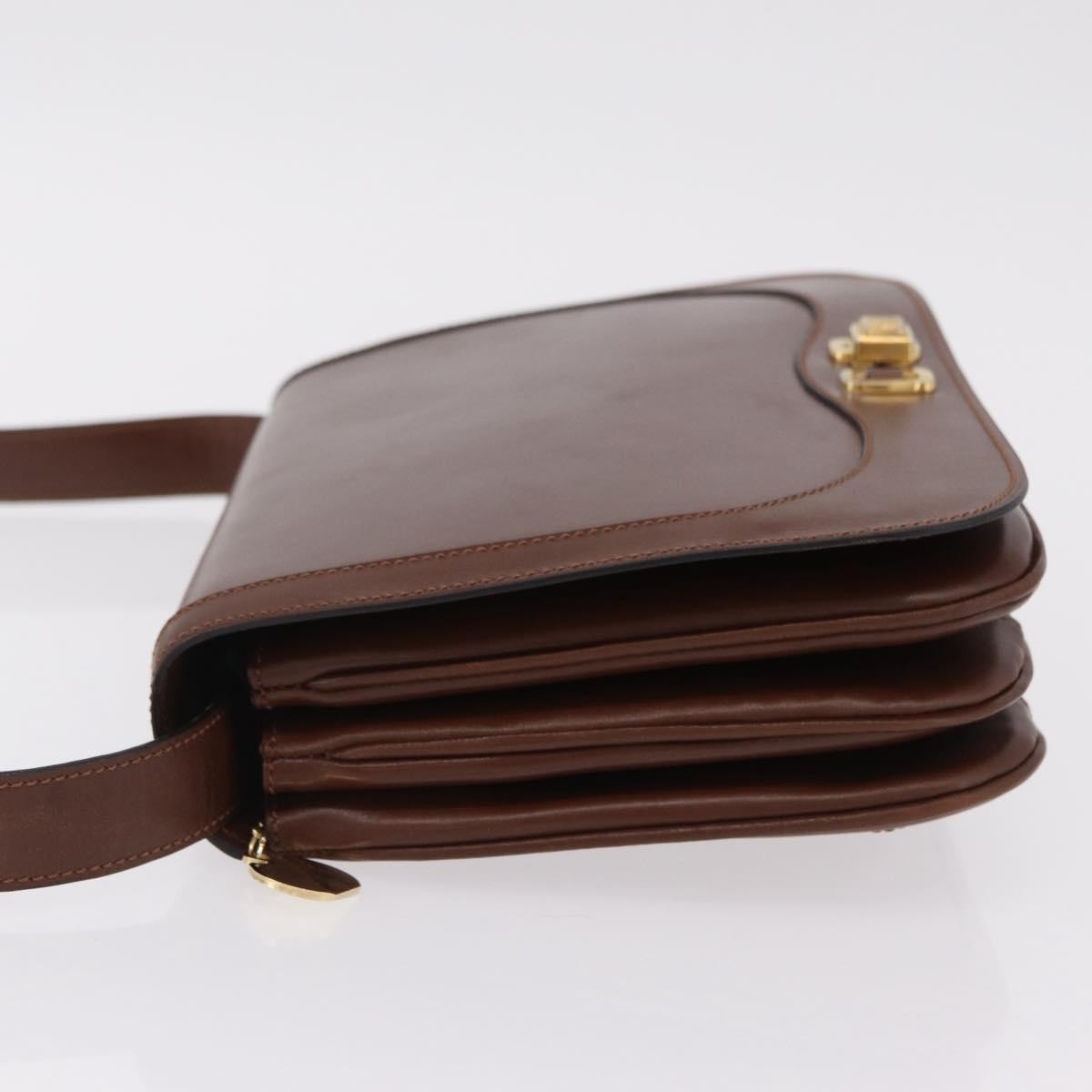 Celine Triomphe Leather Brown Leather Shoulder Bag Bag (Pre-Owned)