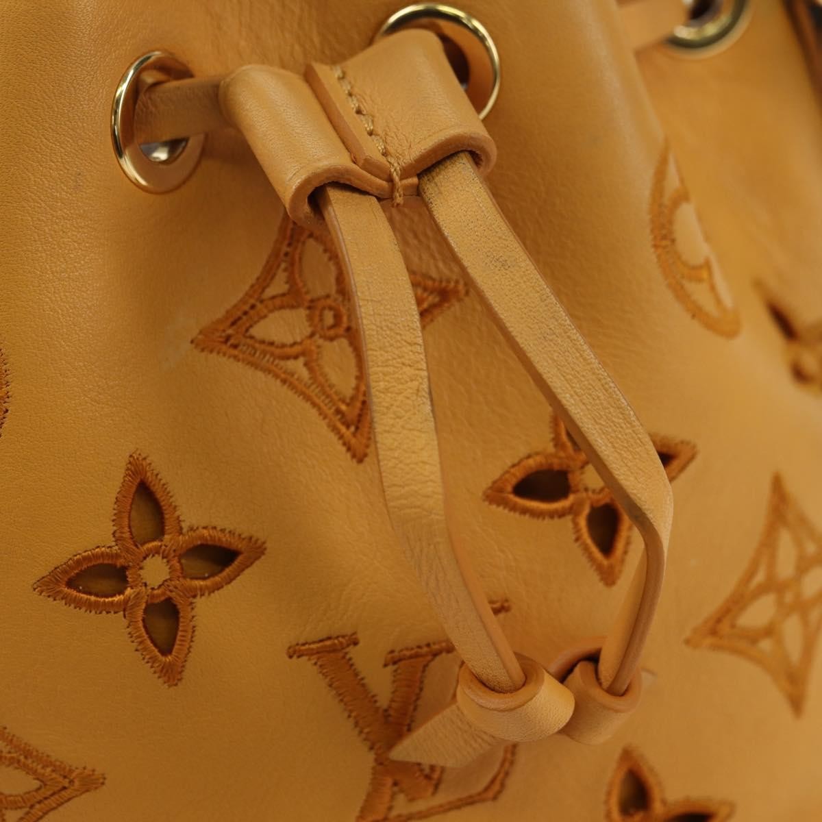 Louis Vuitton Noe Nm Perforated And Embroidered Monogram Leather Yellow Leather Shoulder Bag Bag (Pre-Owned)