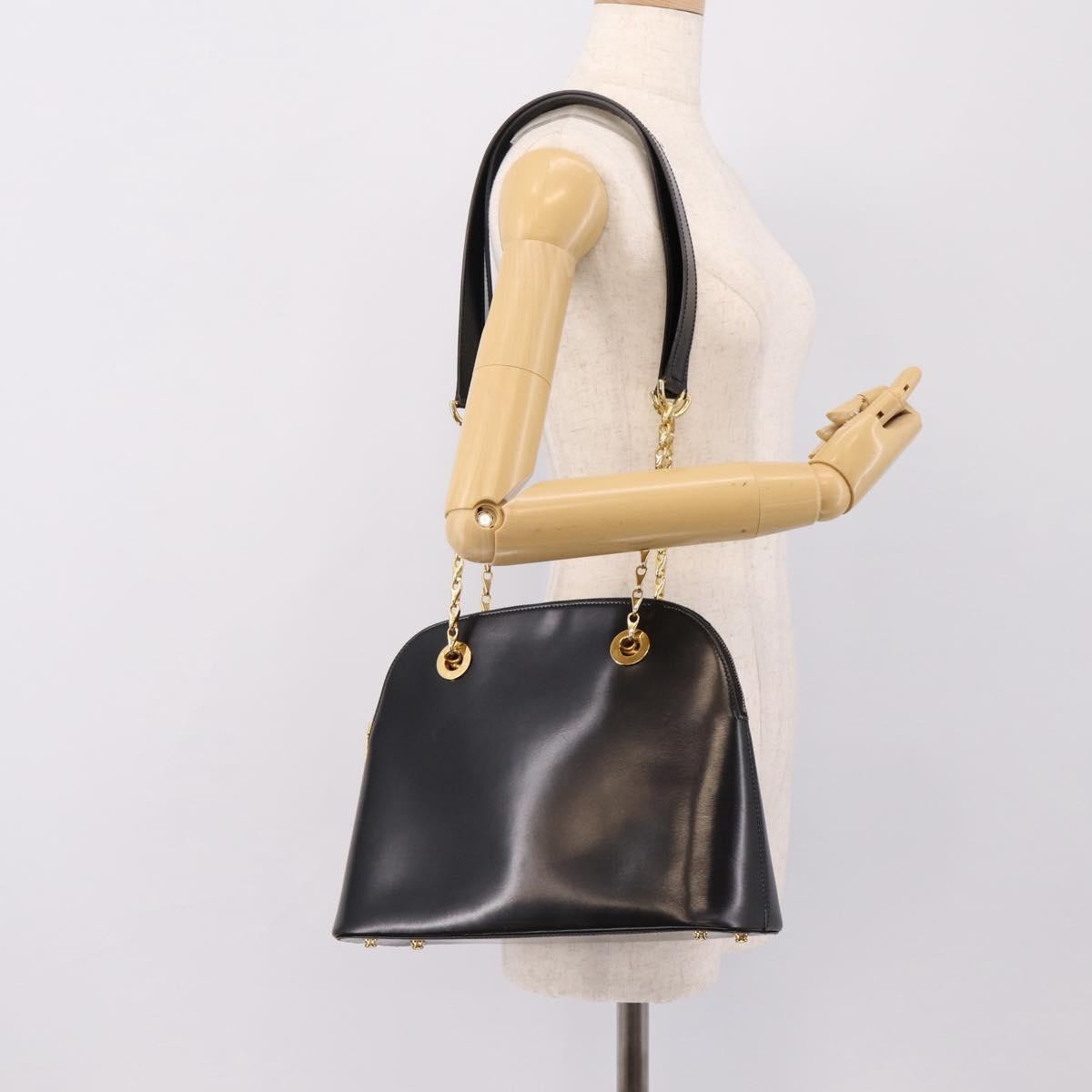Celine Shoulder Leather Black Leather Shoulder Bag Bag (Pre-Owned)