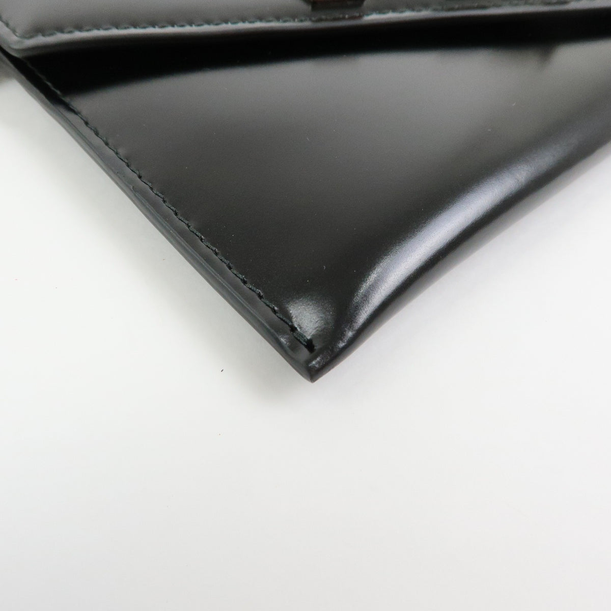 Prada Envelope Logo Clutch Spazzolato Leather Black Leather Clutche & Pouche Bag (Pre-Owned)