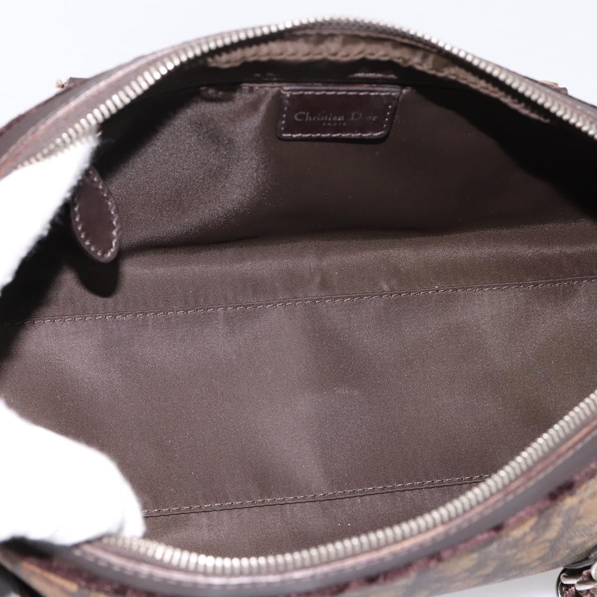 Christian Dior Vintage Trotter Romantique Zip Satchel Diorissimo Coated Canvas Brown Canvas Handbag (Pre-Owned)