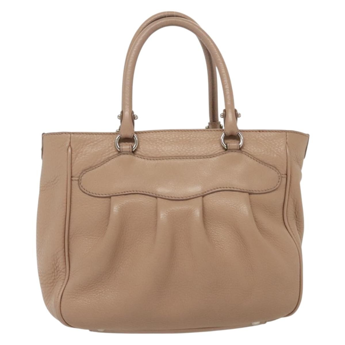 Salvatore Ferragamo Gancini Leather Pink Leather Handbag (Pre-Owned)