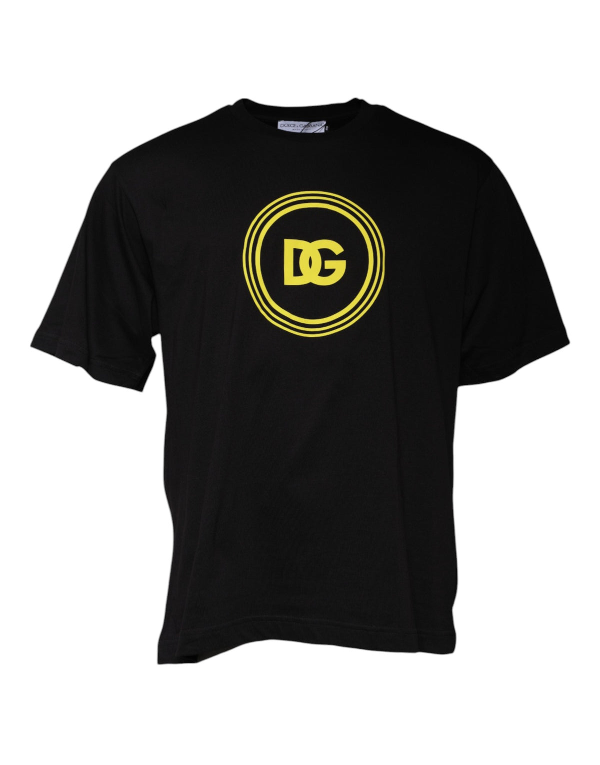 Dolce & Gabbana Black Logo Print Cotton Crew Neck Men's T-shirt