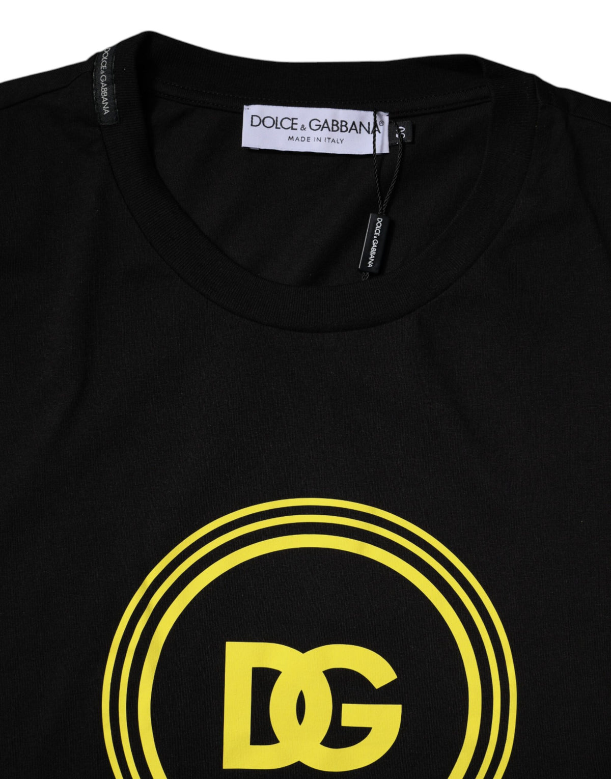 Dolce & Gabbana Black Logo Print Cotton Crew Neck Men's T-shirt
