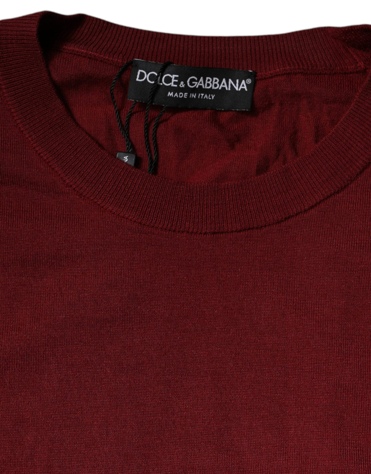 Dolce & Gabbana Maroon Cashmere Crew Neck Pullover Men's Sweater (Pre-Owned)