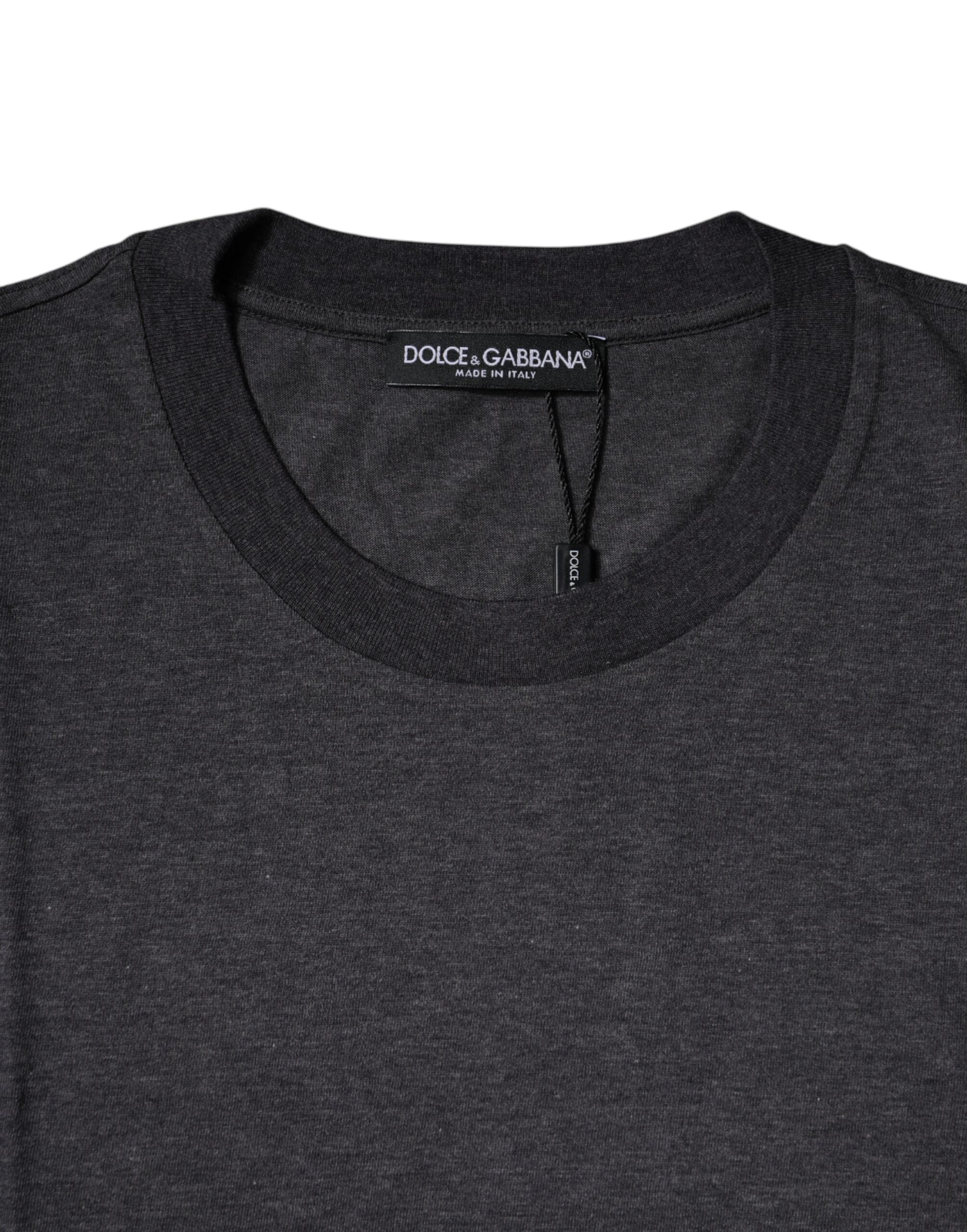 Dolce & Gabbana Dark Gray Crew Neck Short Sleeves Men's T-shirt