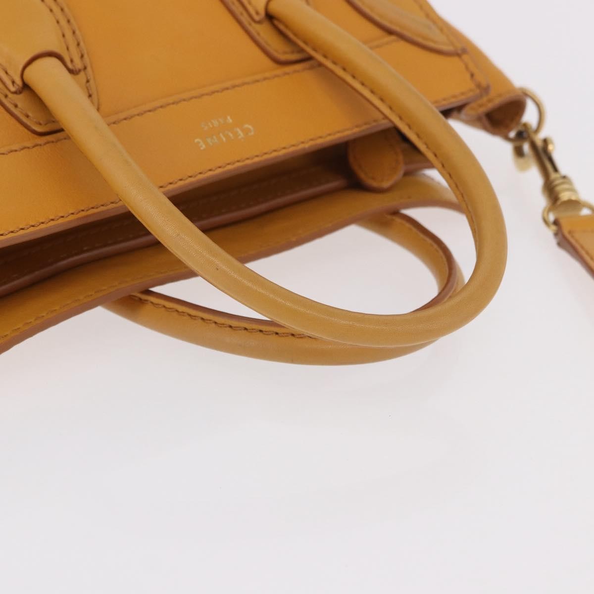 Celine Luggage Smooth Leather Yellow Leather Tote Bag Bag (Pre-Owned)