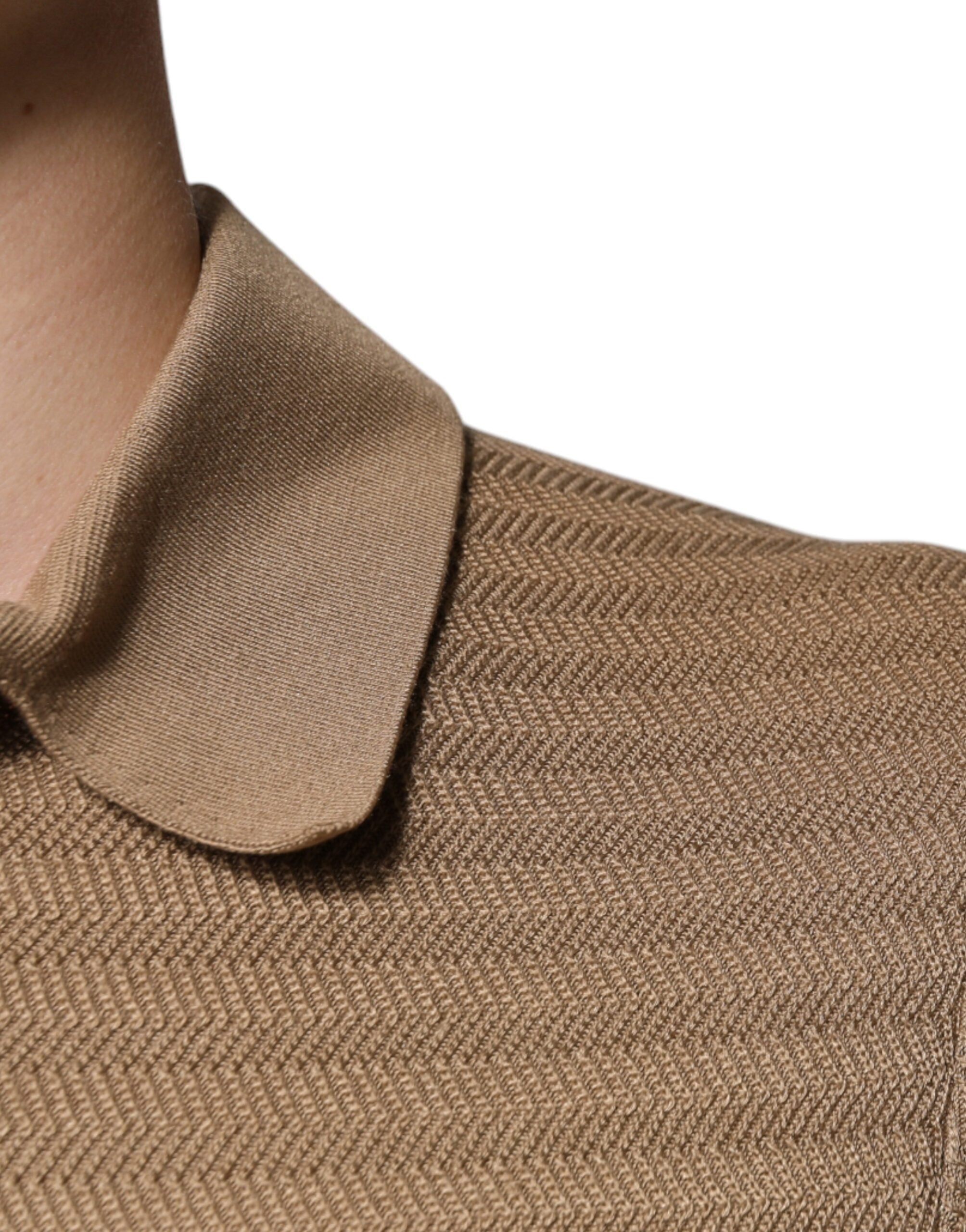 Dolce & Gabbana Brown Collared Short Sleeves Polo Men's T-shirt