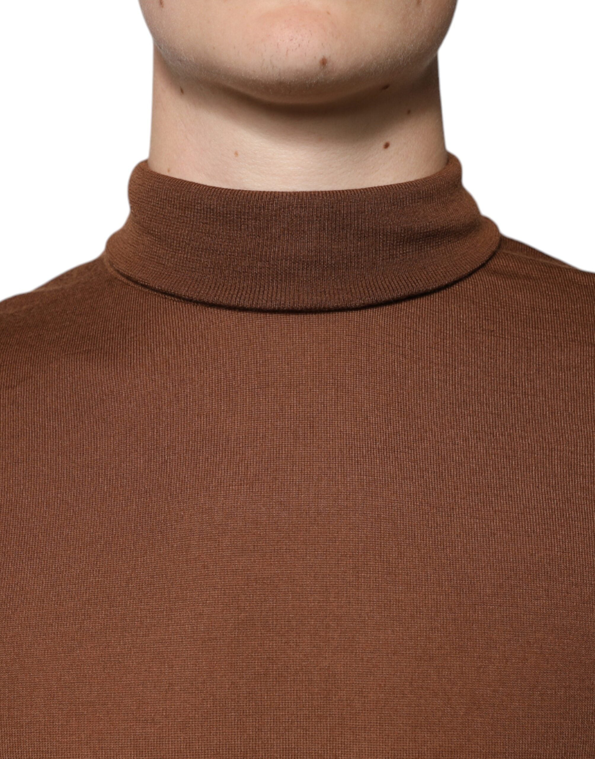 Dolce & Gabbana Brown Cashmere Turtleneck Pullover Men's Sweater (Pre-Owned)