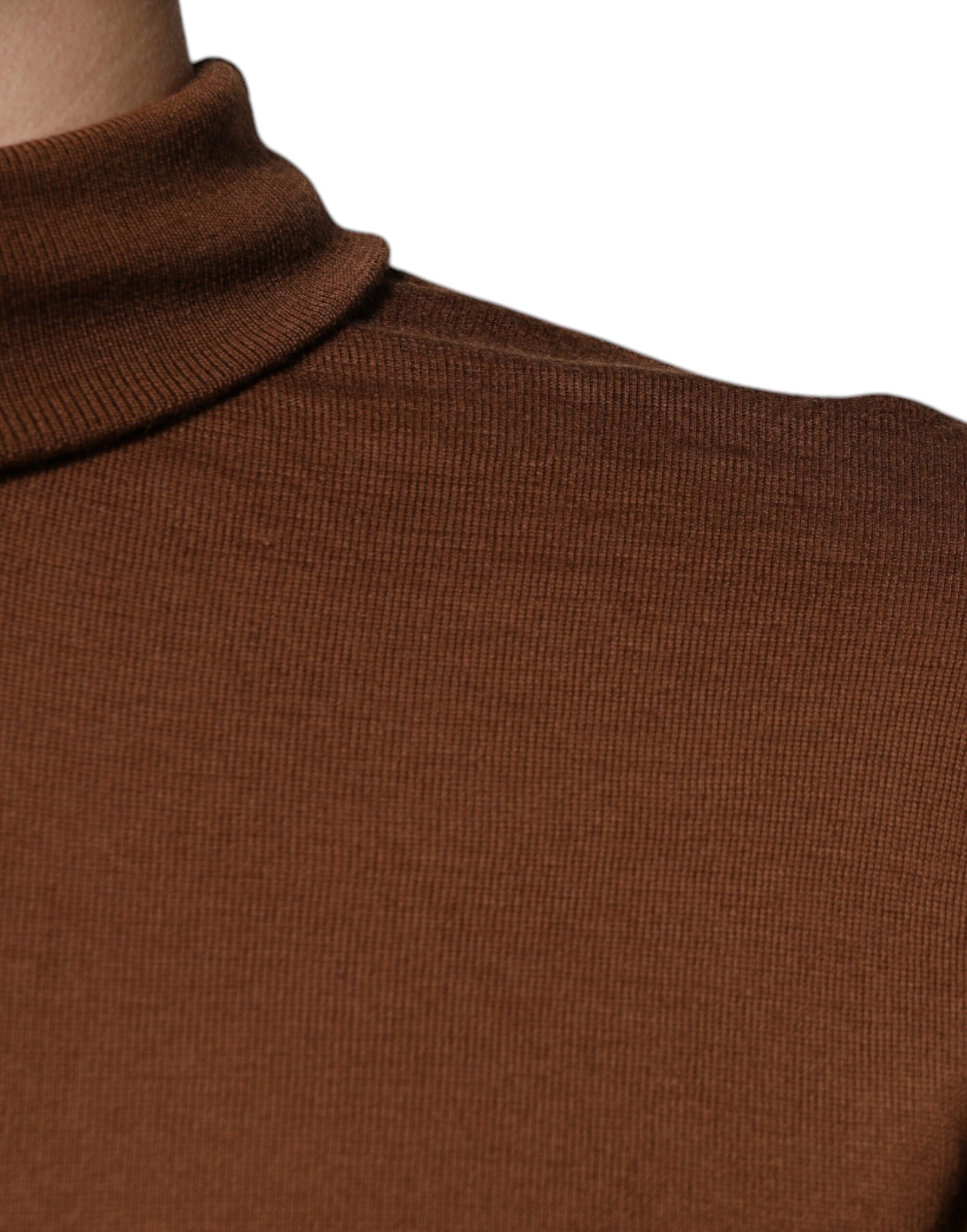 Dolce & Gabbana Brown Cashmere Turtleneck Pullover Men's Sweater (Pre-Owned)