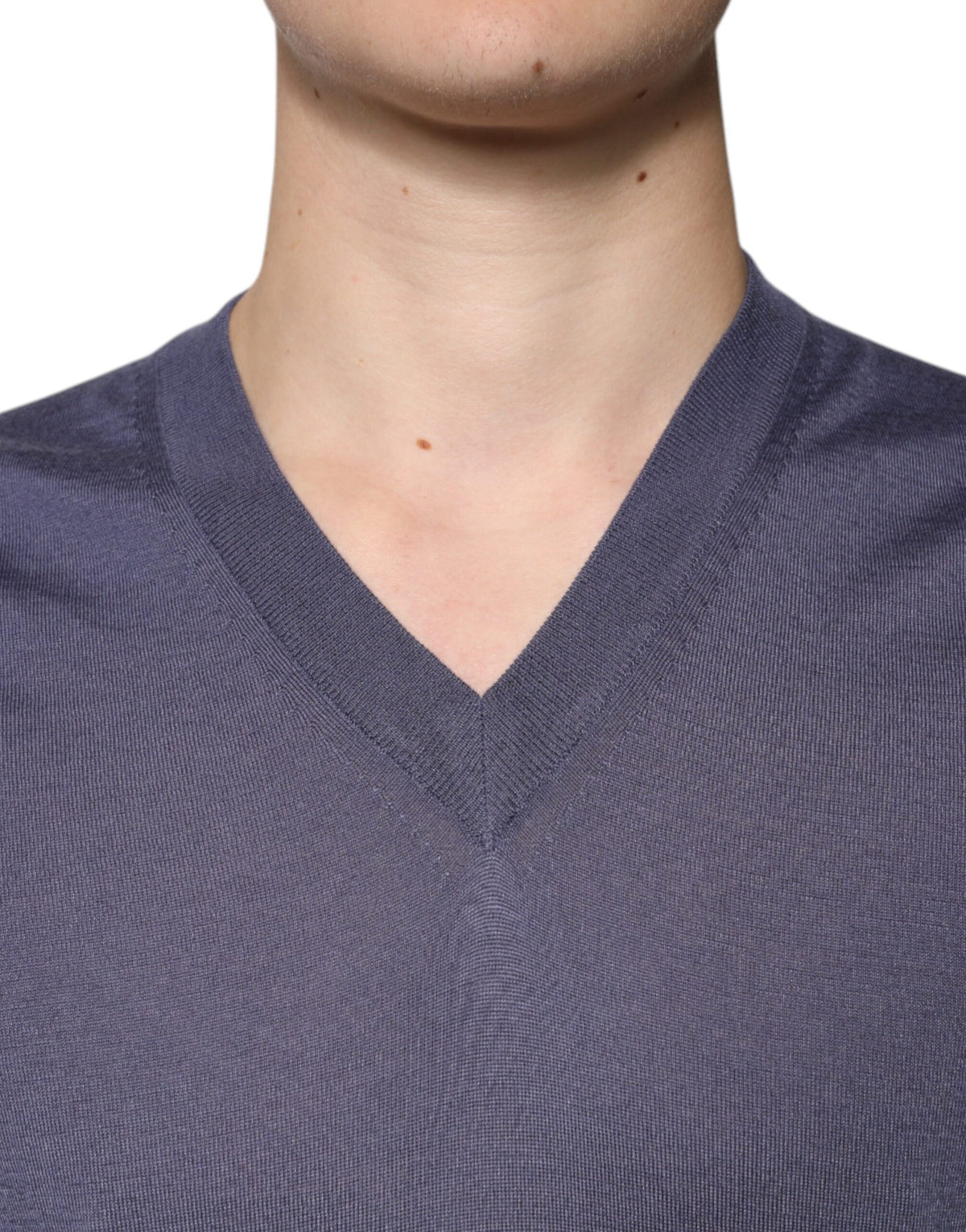 Dolce & Gabbana Gray Cashmere V-neck Men Pullover Men's Sweater (Pre-Owned)