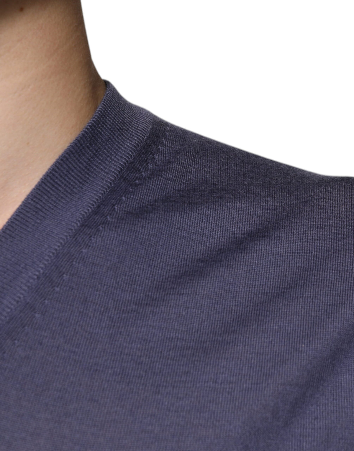 Dolce & Gabbana Gray Cashmere V-neck Men Pullover Men's Sweater (Pre-Owned)
