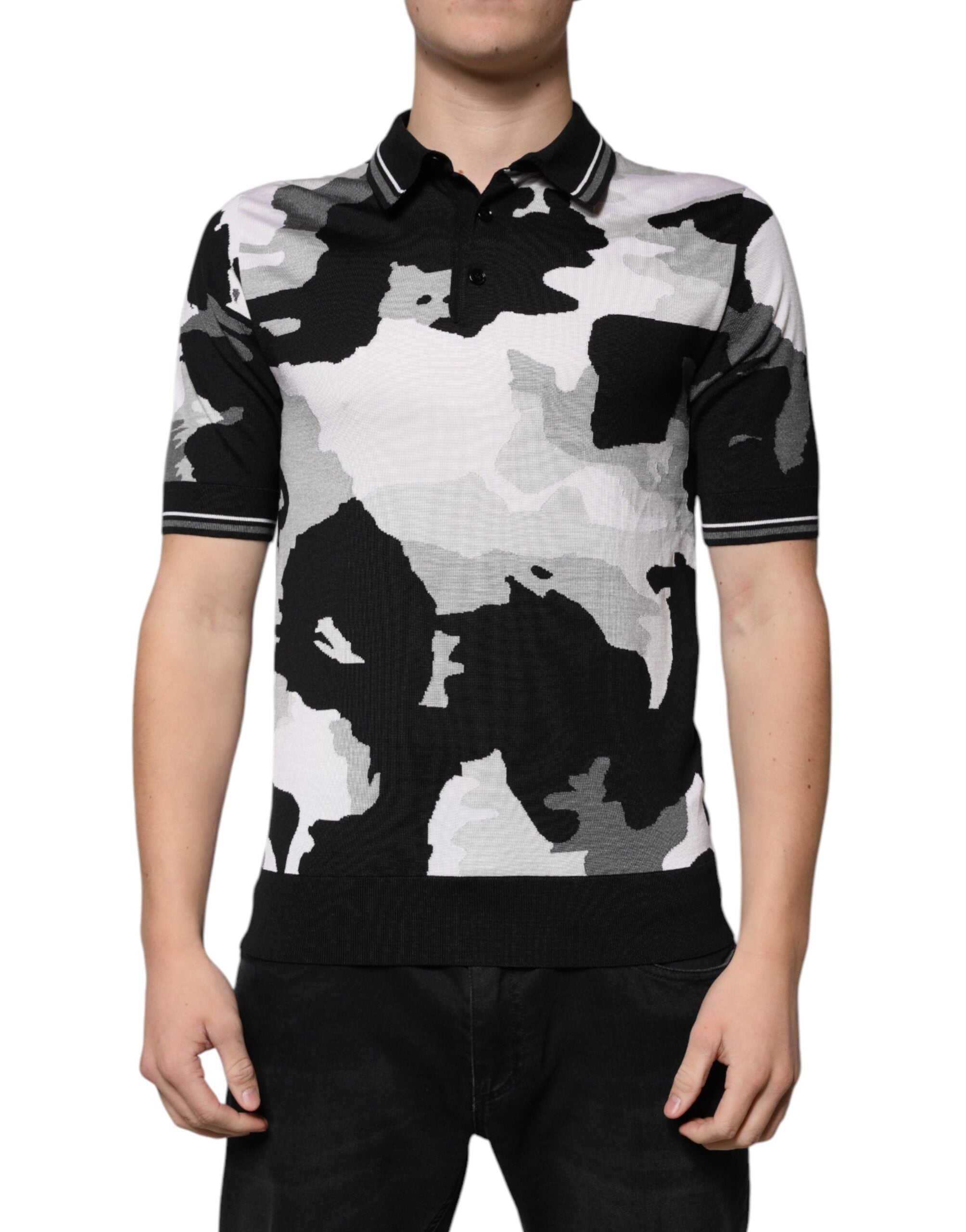 Dolce & Gabbana Multicolor Camouflage Collared Polo Men's T-shirt