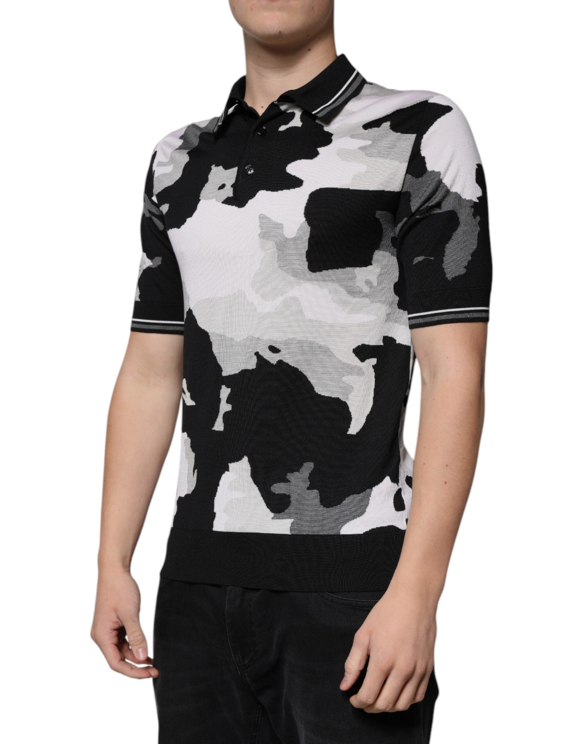 Dolce & Gabbana Multicolor Camouflage Collared Polo Men's T-shirt