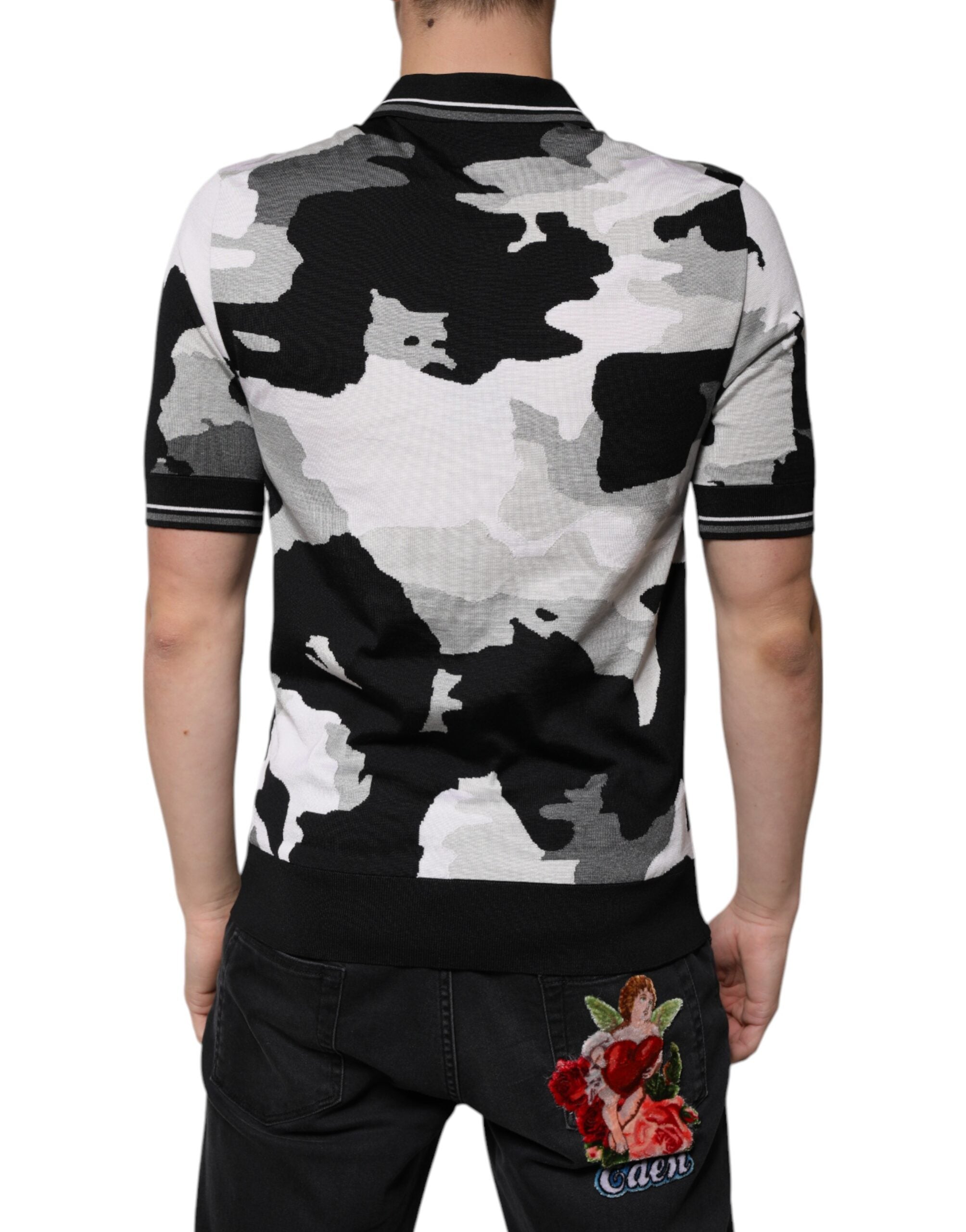 Dolce & Gabbana Multicolor Camouflage Collared Polo Men's T-shirt