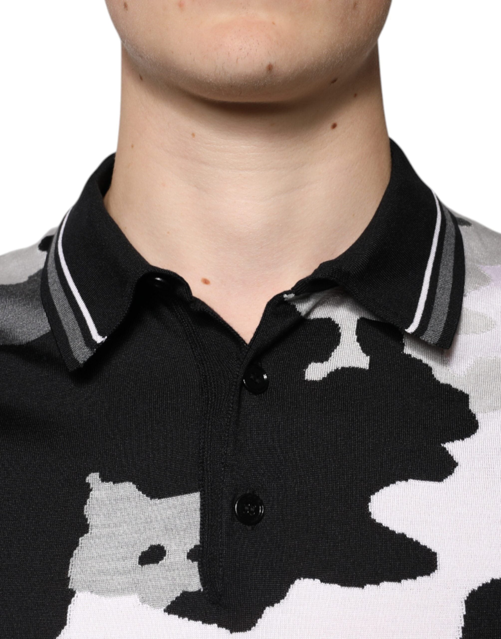 Dolce & Gabbana Multicolor Camouflage Collared Polo Men's T-shirt