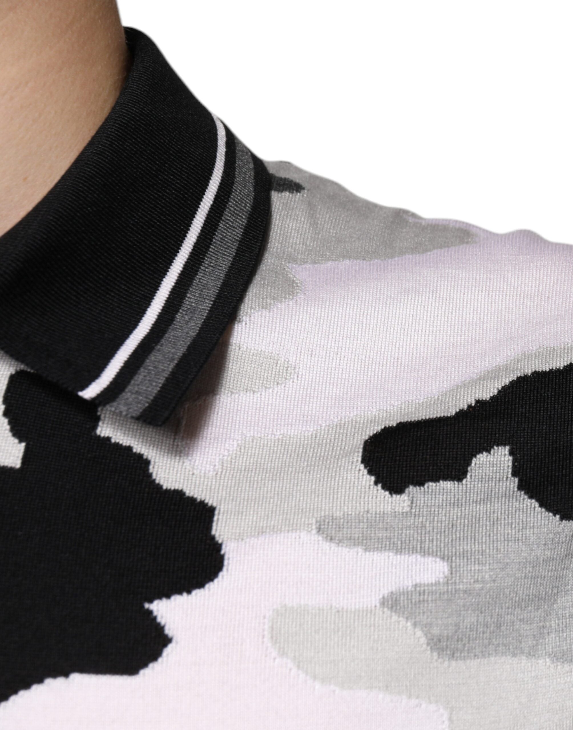 Dolce & Gabbana Multicolor Camouflage Collared Polo Men's T-shirt