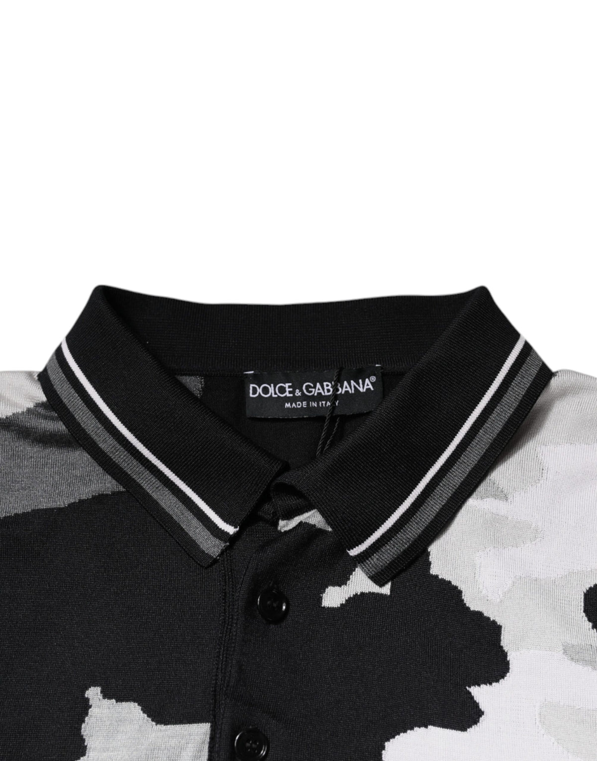 Dolce & Gabbana Multicolor Camouflage Collared Polo Men's T-shirt