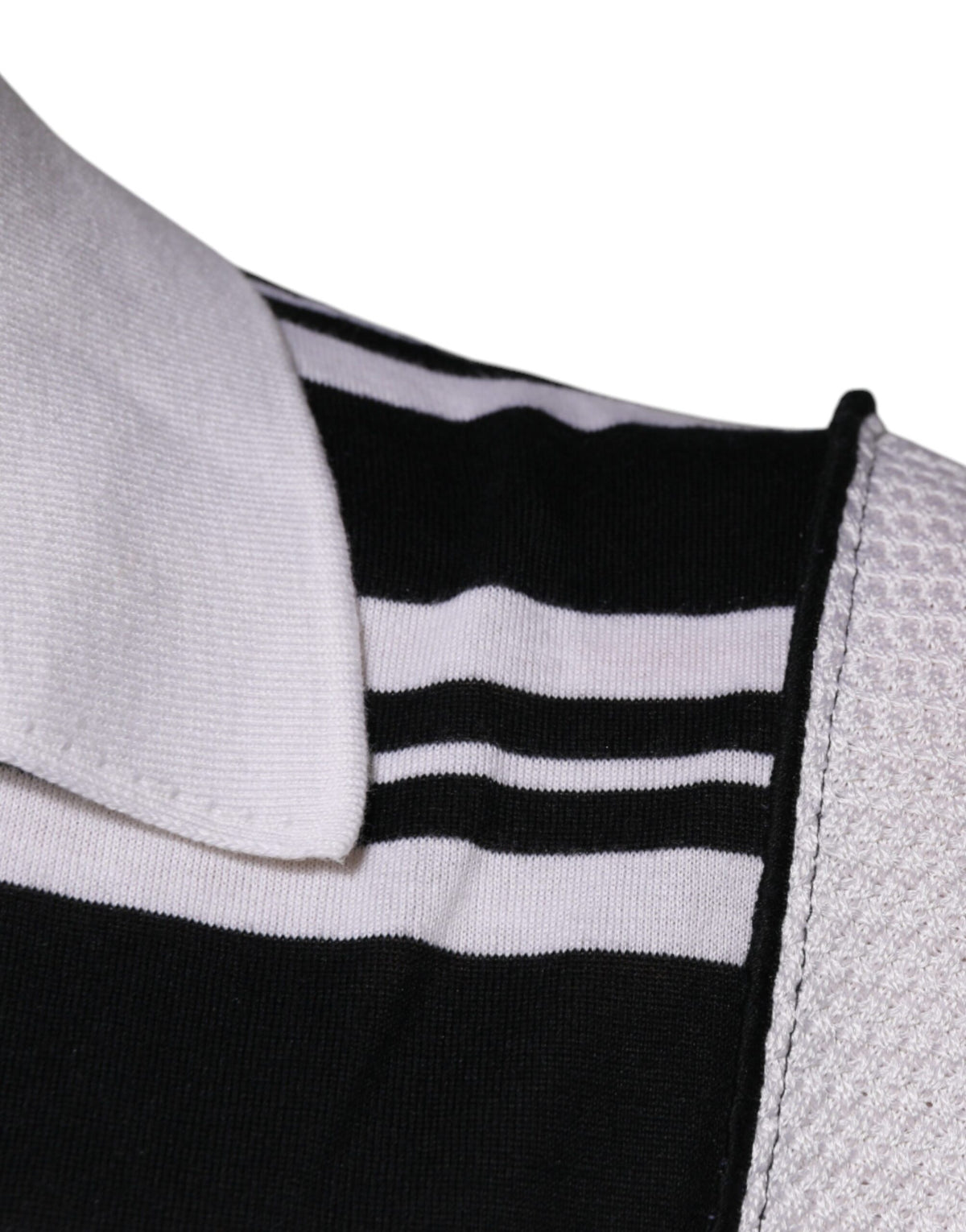Dolce & Gabbana Black White Stripes Collared Polo Men's T-shirt