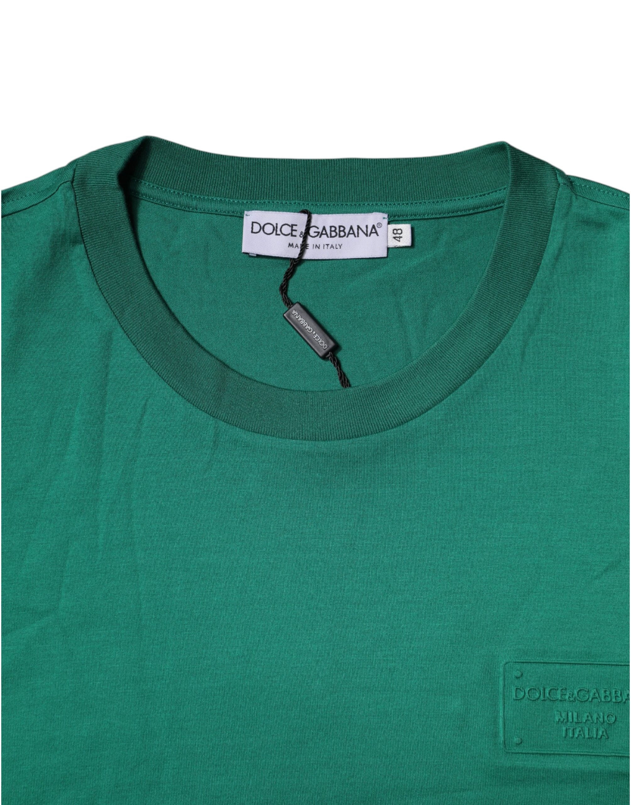 Dolce & Gabbana Green Logo Crew Neck Short Sleeves Men's T-shirt