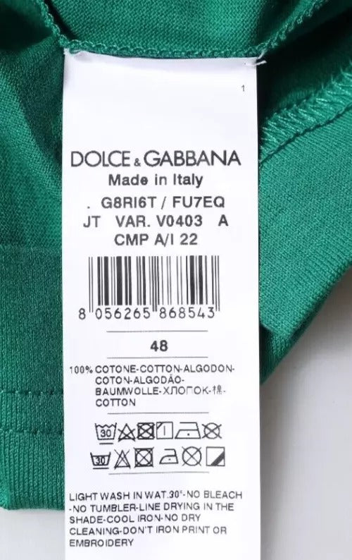 Dolce & Gabbana Green Logo Crew Neck Short Sleeves Men's T-shirt