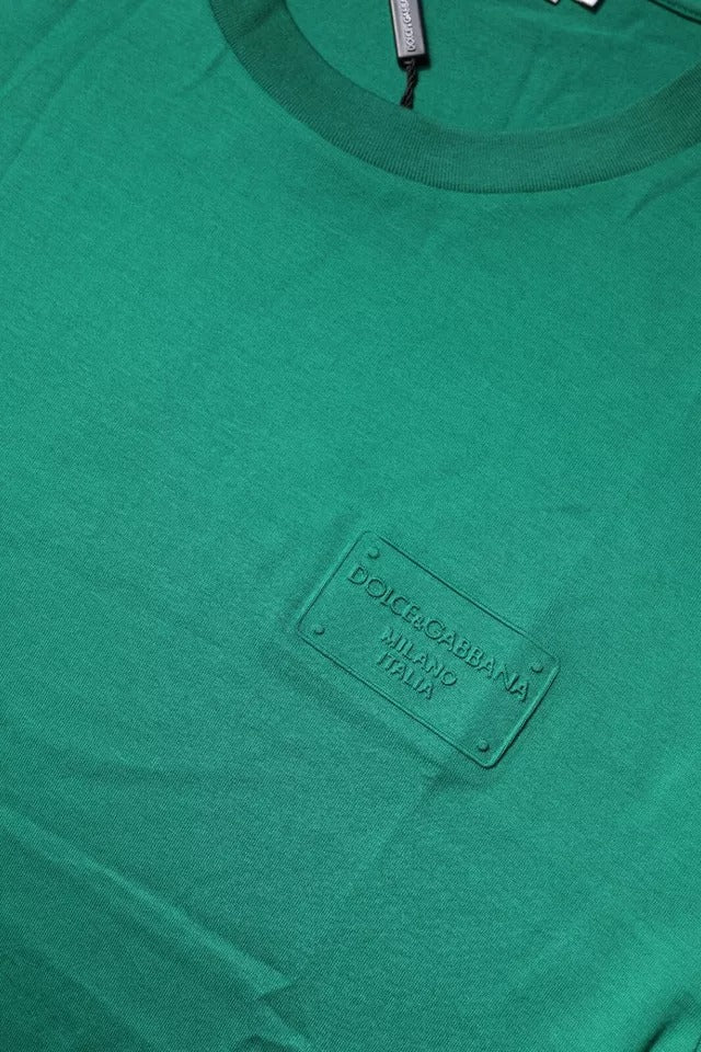 Dolce & Gabbana Green Logo Crew Neck Short Sleeves Men's T-shirt