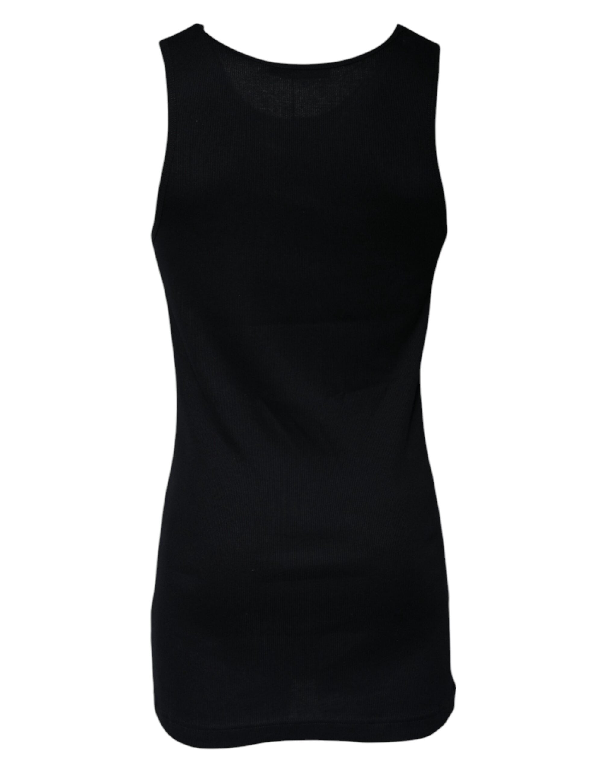 Dolce & Gabbana Black Cotton Sleeveless Round Neck Tank Men's T-shirt