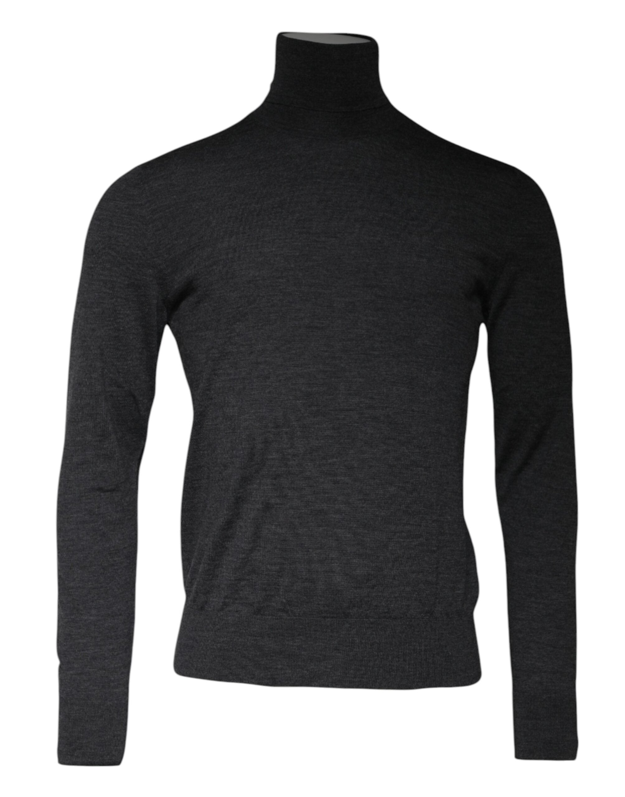 Dolce & Gabbana Gray Wool Knit Turtleneck Pullover Men's Sweater