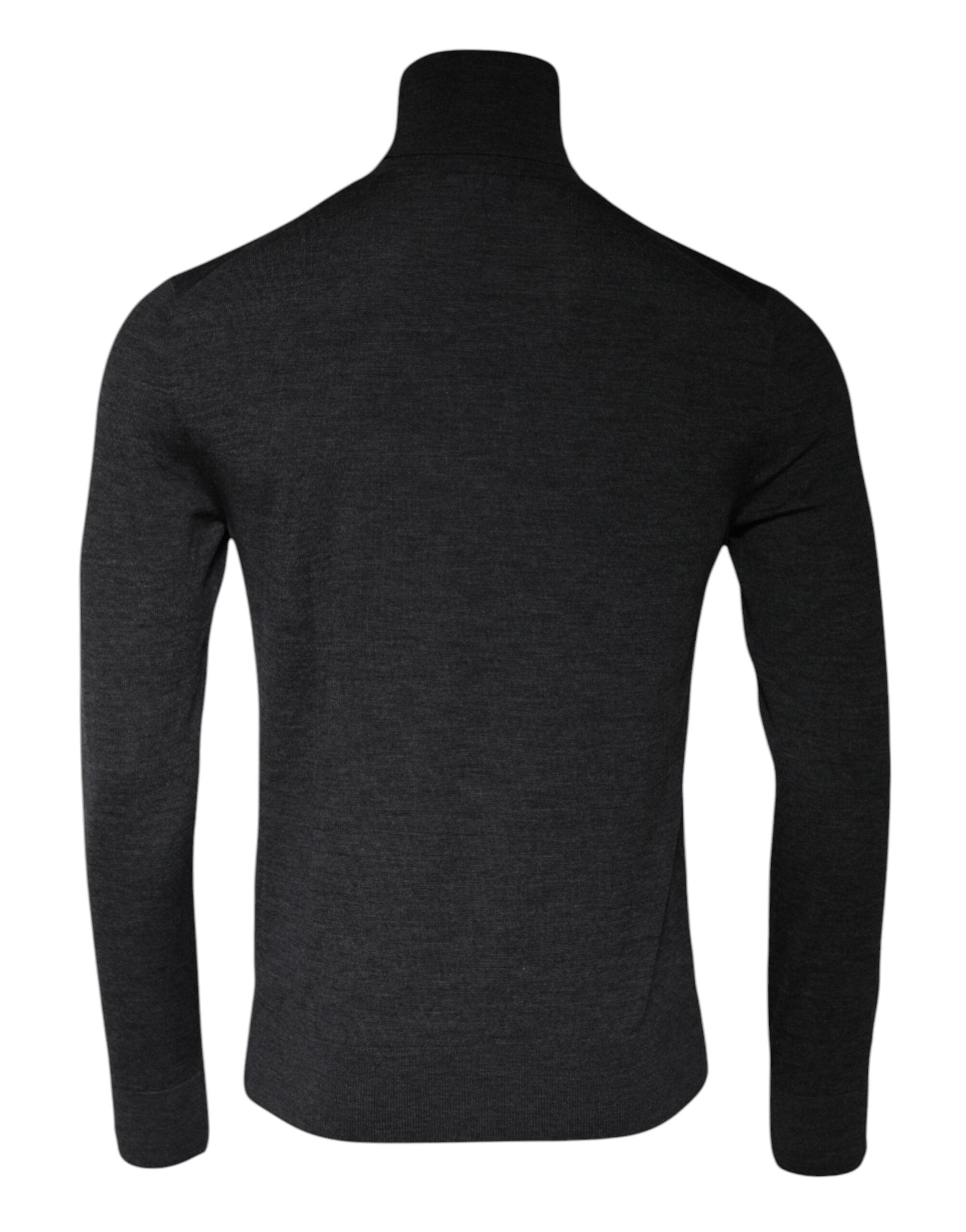 Dolce & Gabbana Gray Wool Knit Turtleneck Pullover Men's Sweater