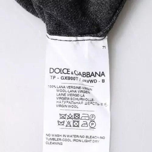 Dolce & Gabbana Gray Wool Knit Turtleneck Pullover Men's Sweater