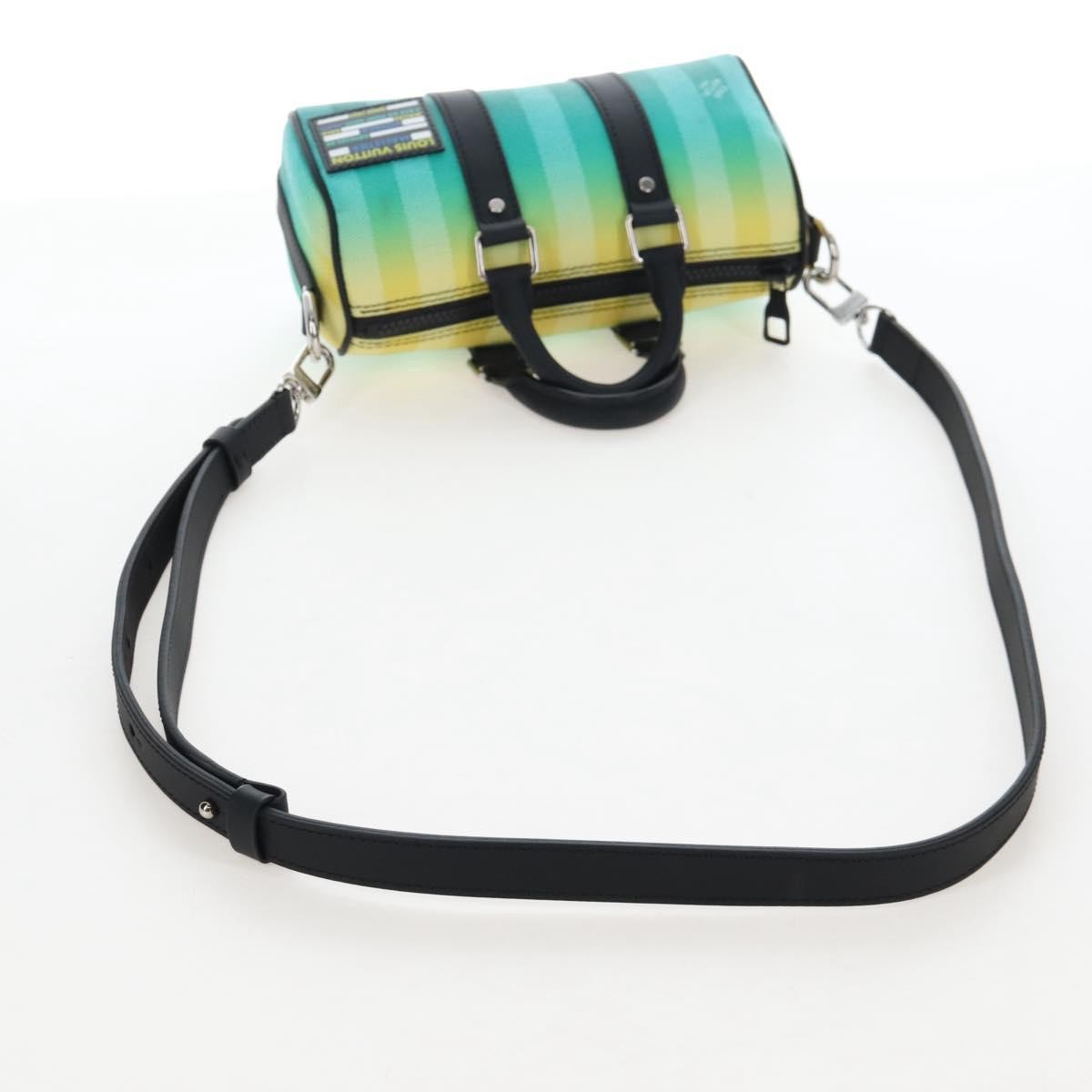 Louis Vuitton Keepall Bandouliere Limited Edition Gradient Damier Stripes Green Leather Travel Bag Bag (Pre-Owned)