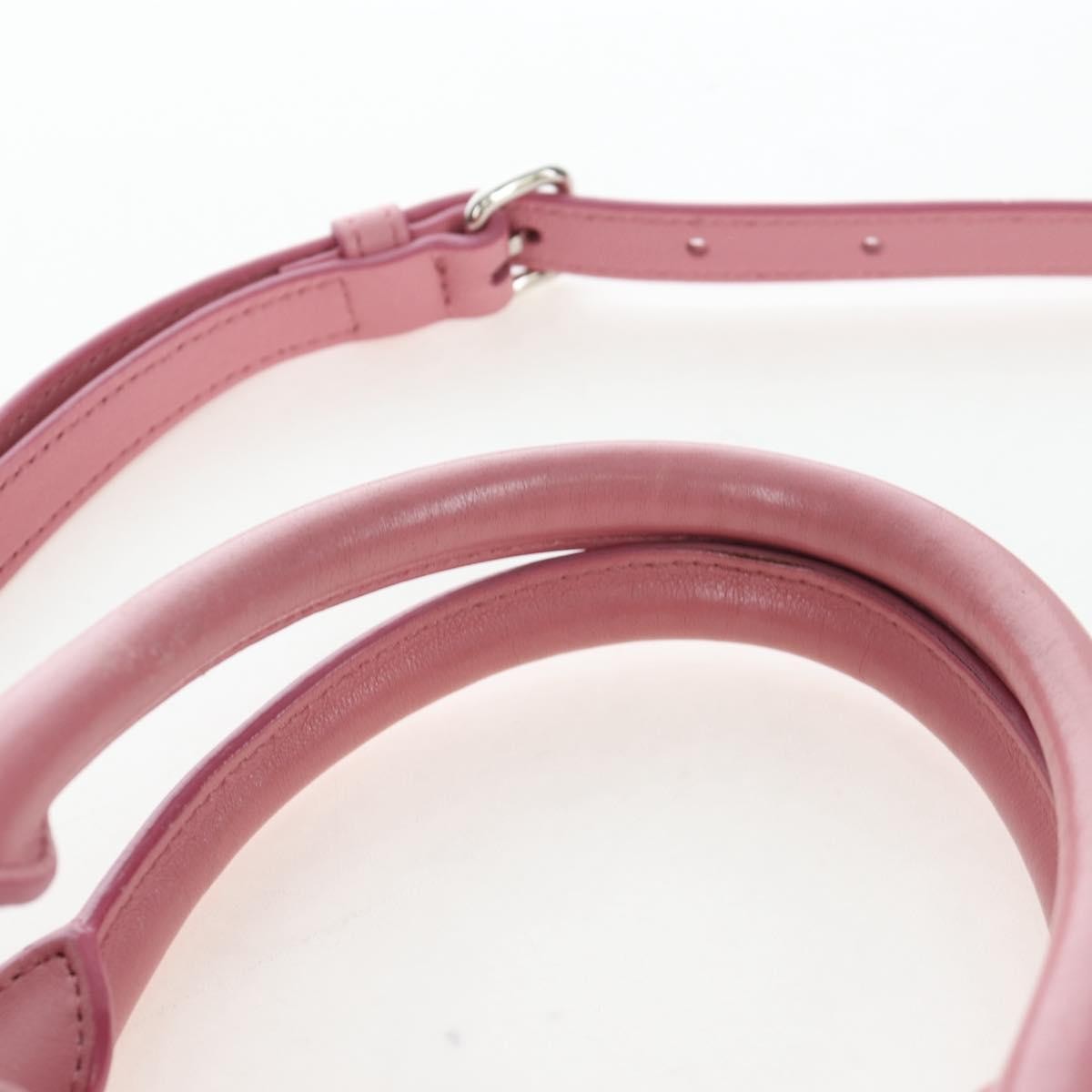 Miu Miu Crystal Turnlock Convertible Satchel Leather Pink Leather Shoulder Bag Bag (Pre-Owned)