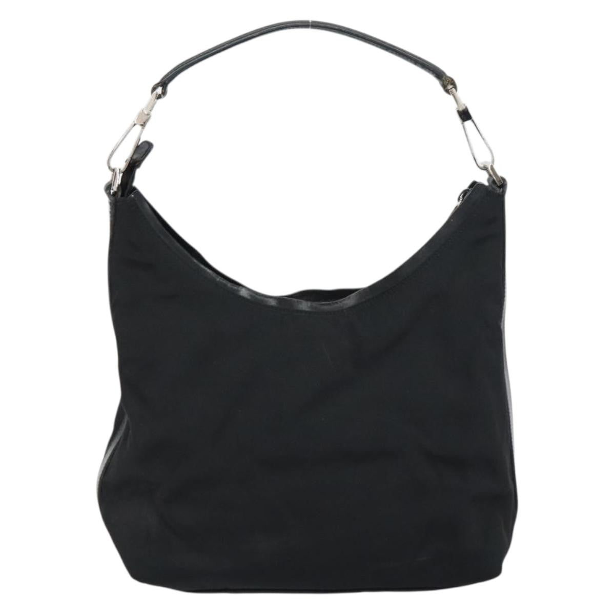 Gucci Zip Hobo Nylon Black Nylon Handbag (Pre-Owned)